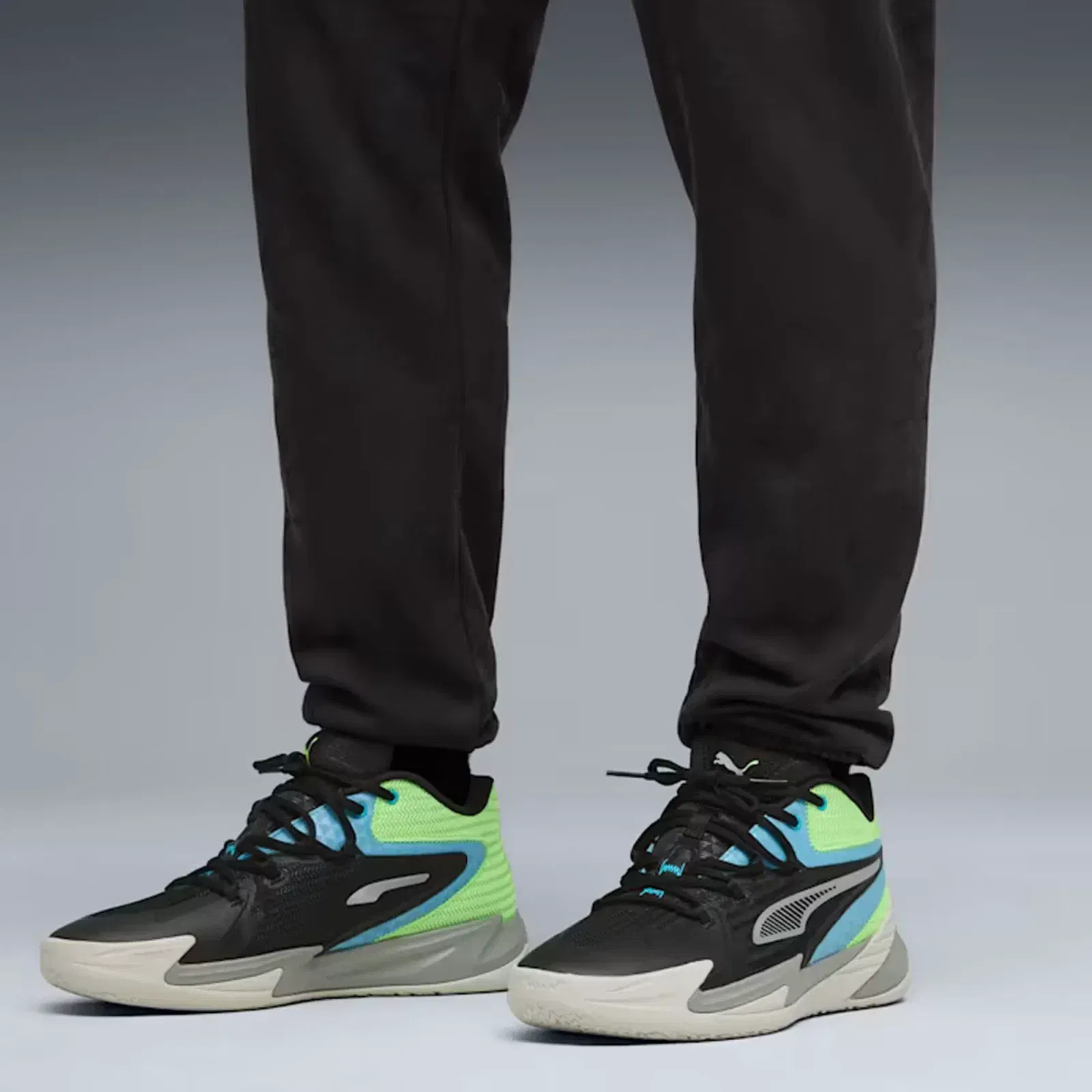 Puma THE DAGGER BASKETBALL { PUMA BLACK/BRIGHT AQUA-GREEN GLARE