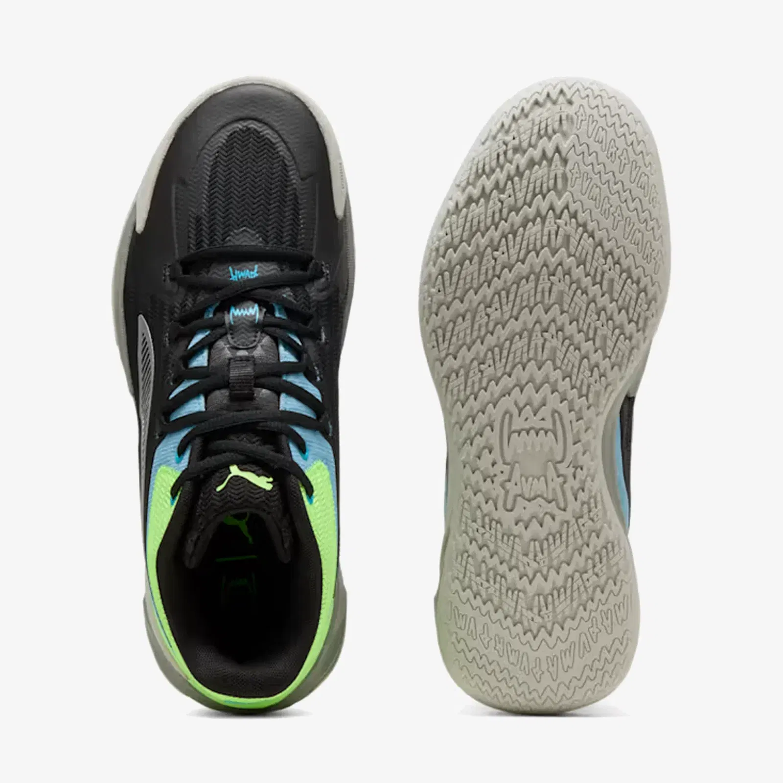 Puma THE DAGGER BASKETBALL { PUMA BLACK/BRIGHT AQUA-GREEN GLARE