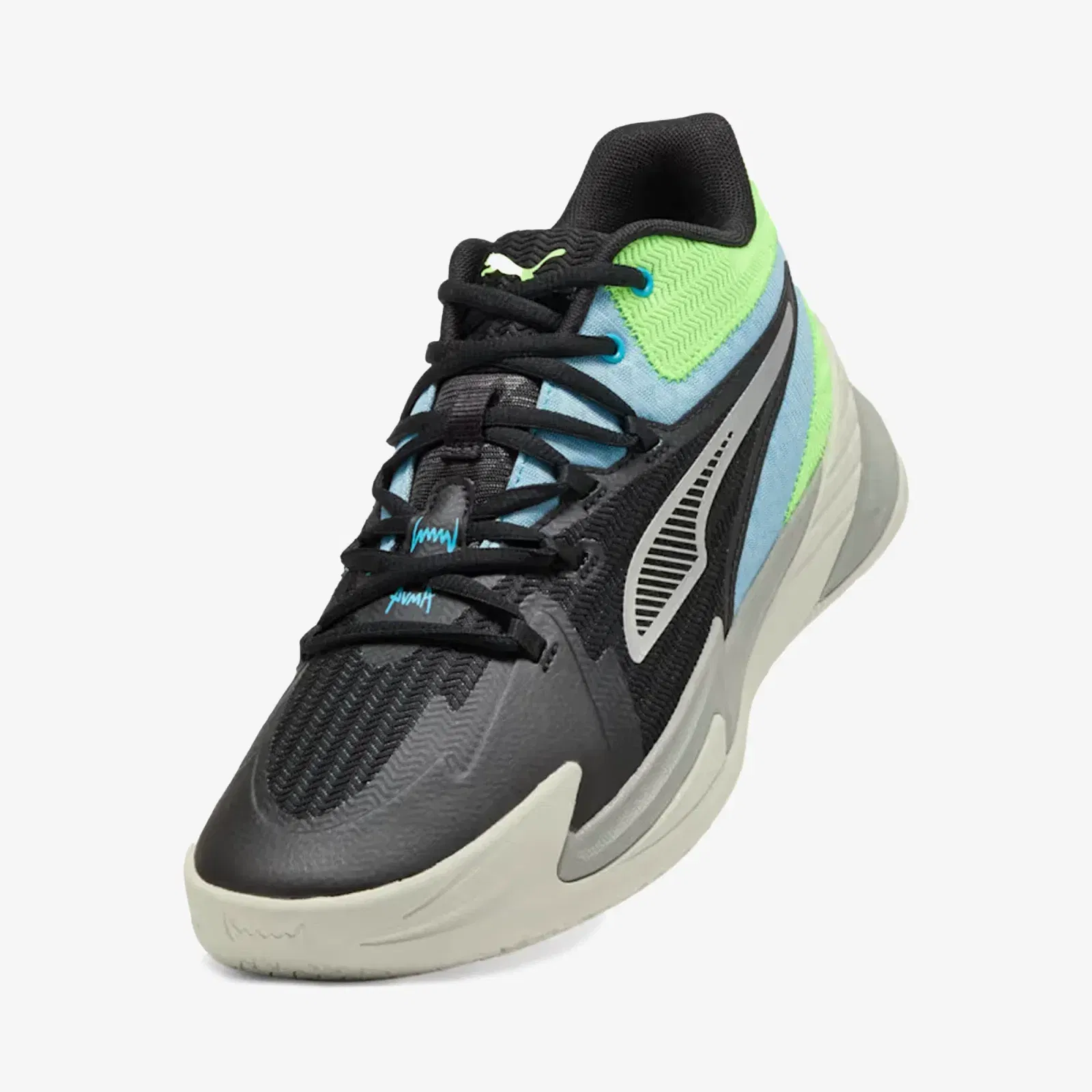 Puma THE DAGGER BASKETBALL { PUMA BLACK/BRIGHT AQUA-GREEN GLARE