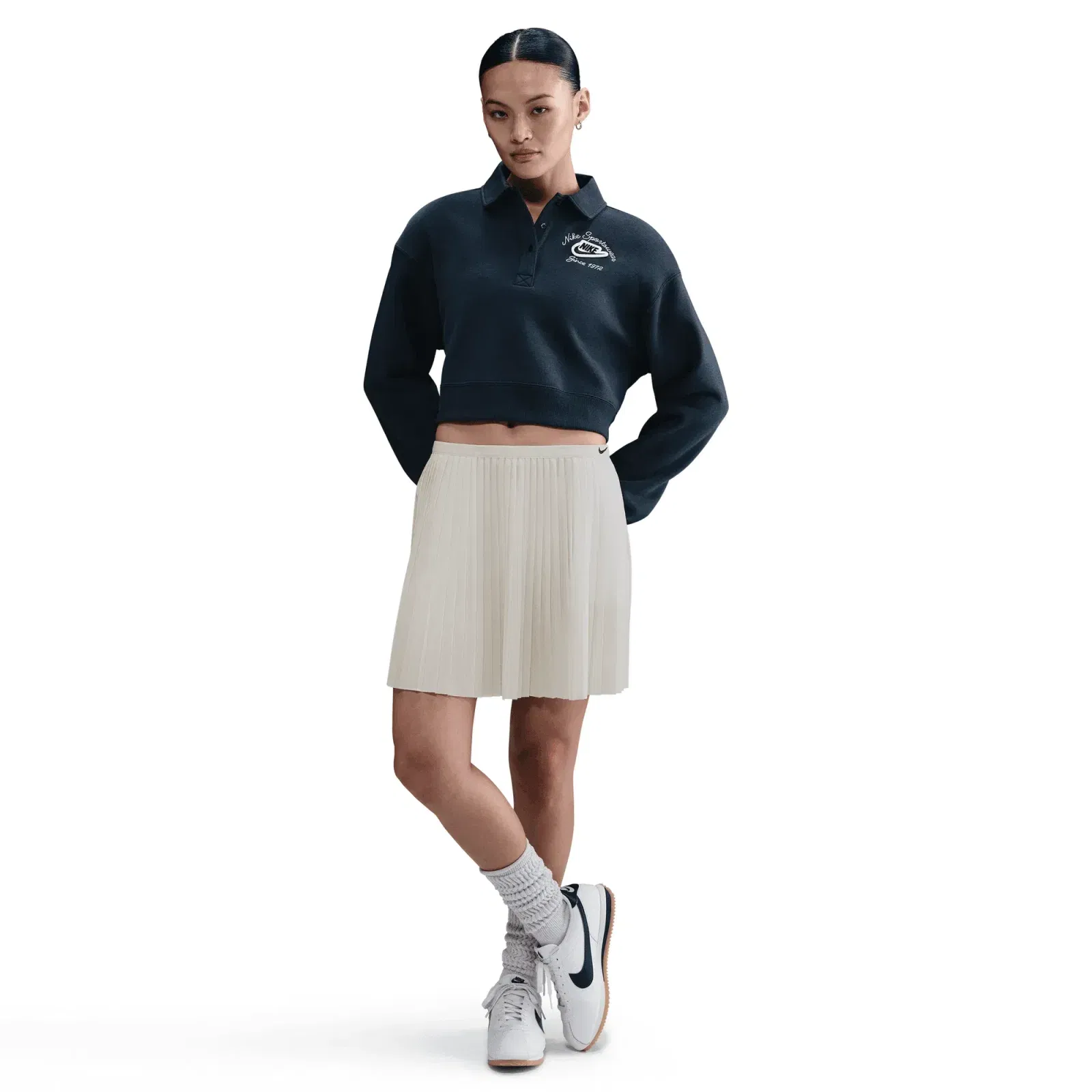 NIKE PLEATED SKIRT { WHITE
