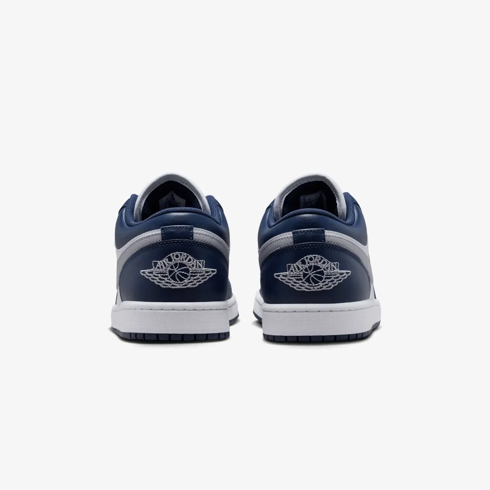 JORDAN AIR JORDAN 1 LOW { WHITE/WOLF GREY-MIDNIGHT NAVY
