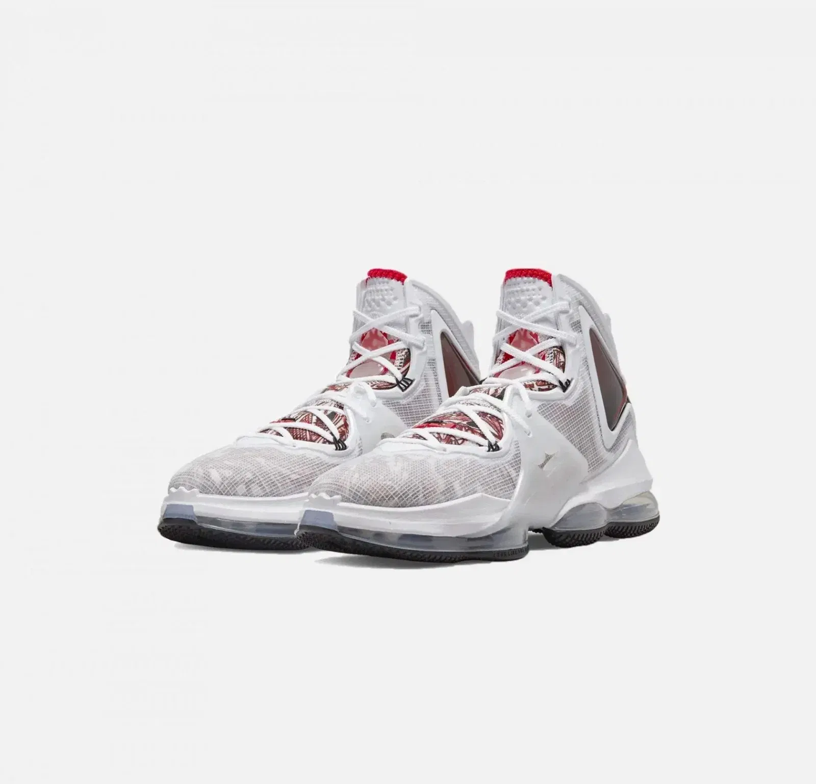 Nike LEBRON 19 { WHITE / UNIVERSITY RED