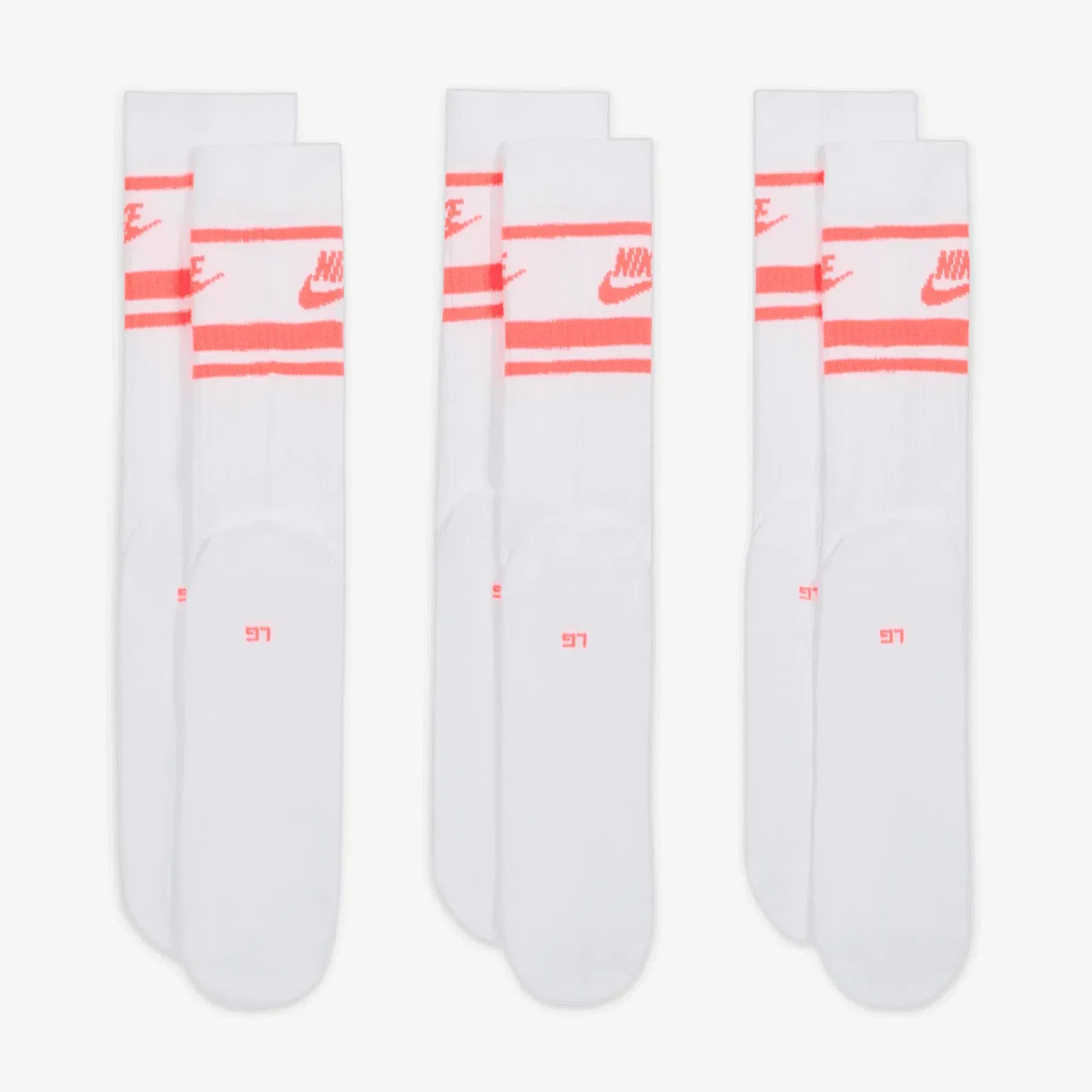 NIKE SPORTSWEAR DRI-FIT EVERYDAY ESSENTIAL { WHITE/HOT PUNCH/HOT PUNCH