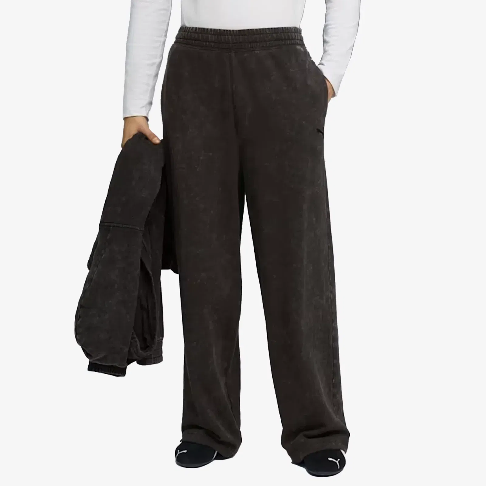 Puma FUTURE ARCHIVE OVERSIZED KNIT PANTS { PUMA BLACK