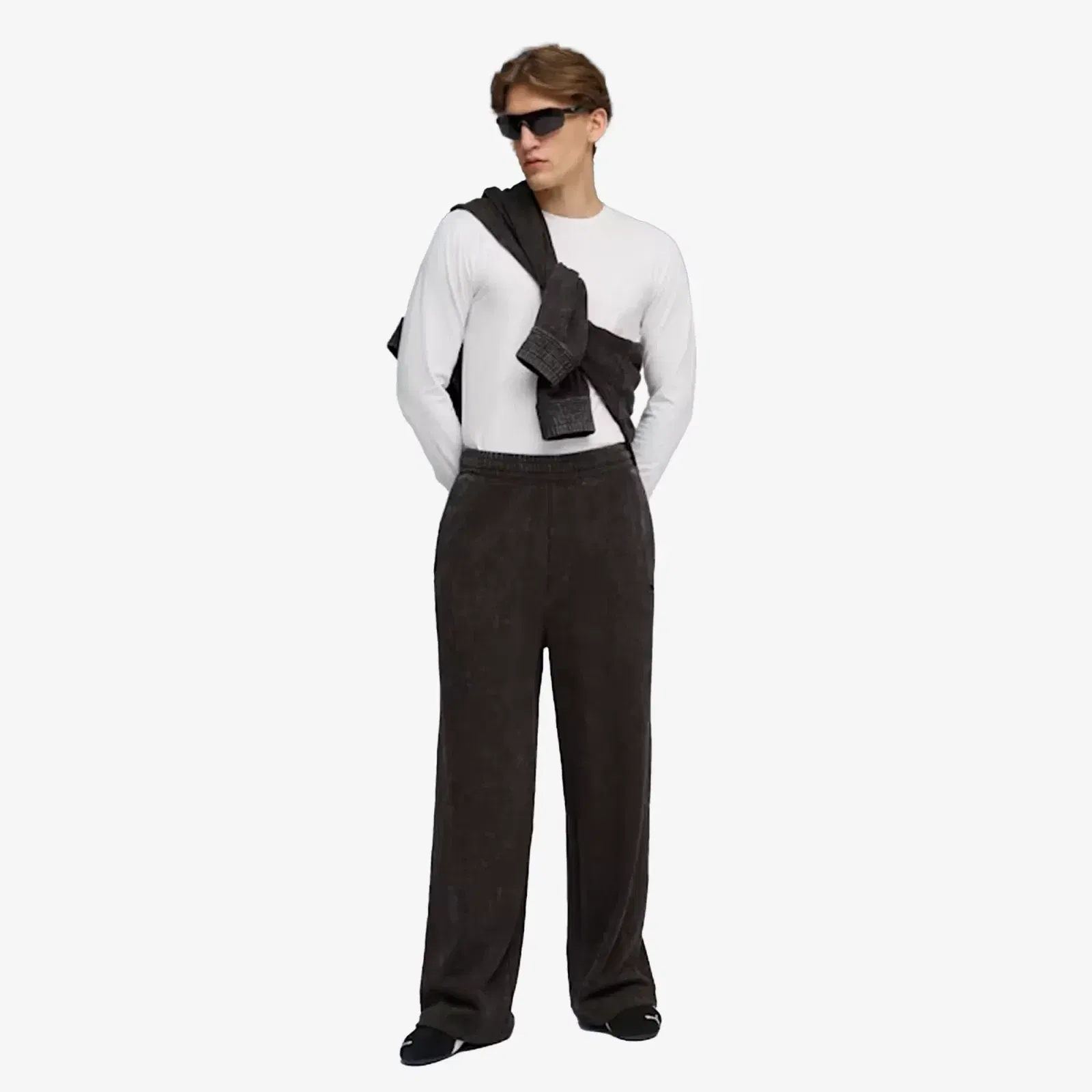 Puma FUTURE ARCHIVE OVERSIZED KNIT PANTS { PUMA BLACK