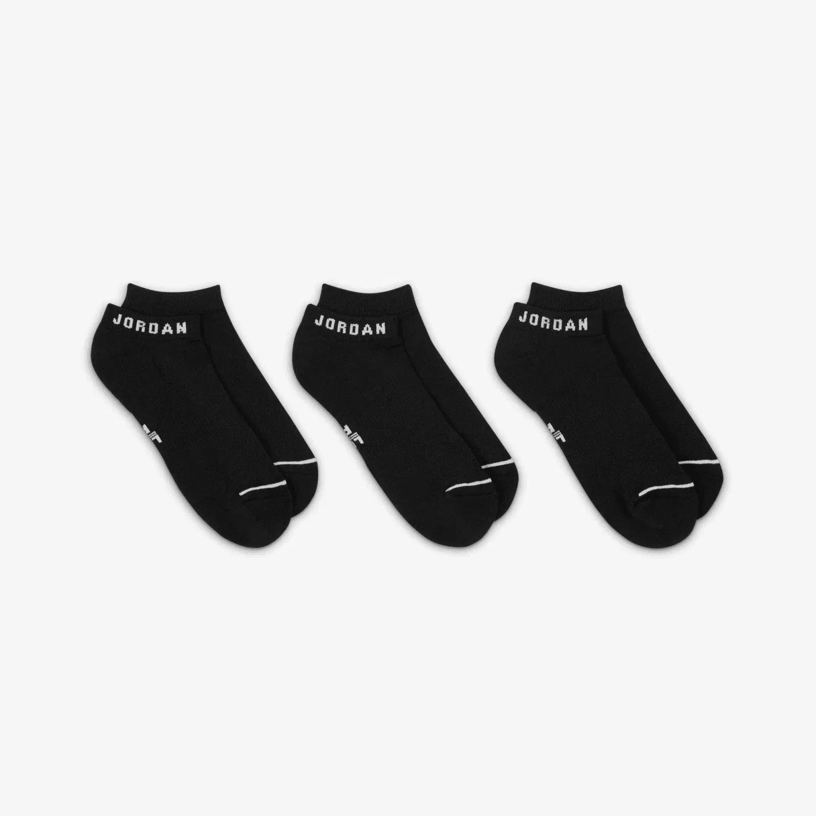Jordan EVERYDAY NO-SHOW SOCKS (3 PAIRS) { BLACK/WHITE