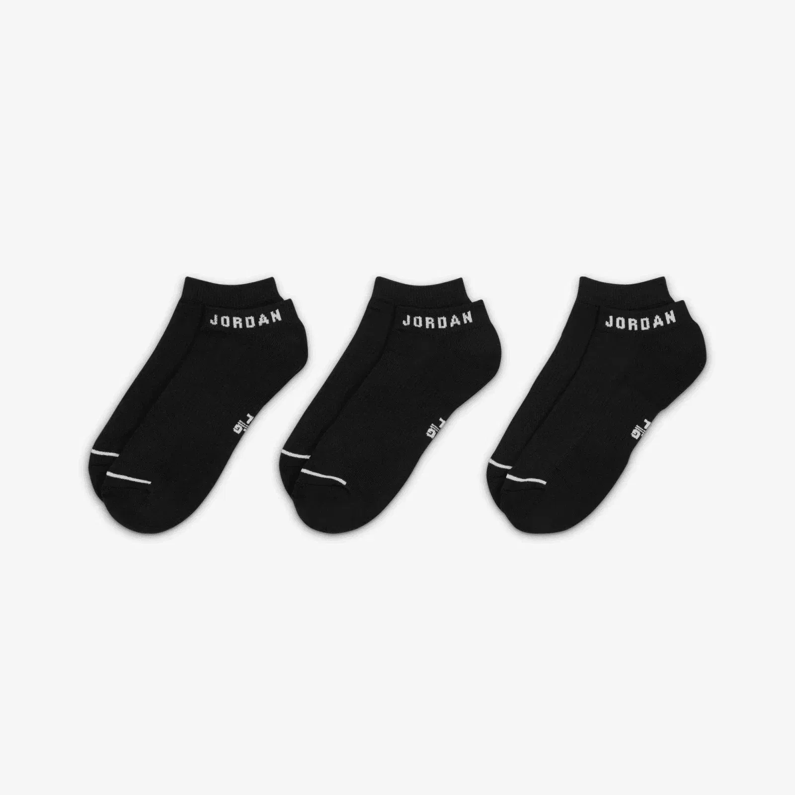 Jordan EVERYDAY NO-SHOW SOCKS (3 PAIRS) { BLACK/WHITE