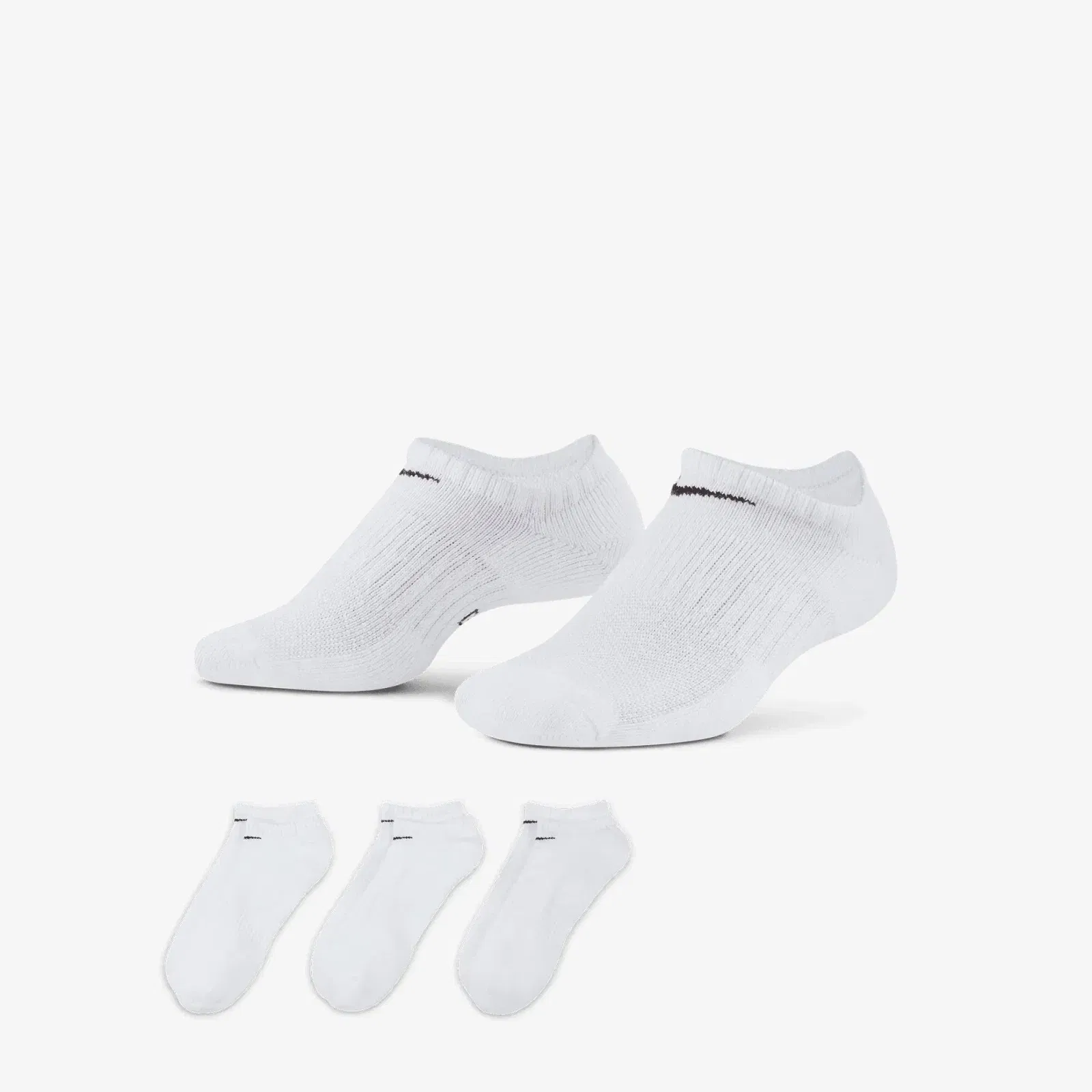 NIKE EVERYDAY CUSHIONED TRAINING NO-SHOW SOCKS { WHITE/BLACK