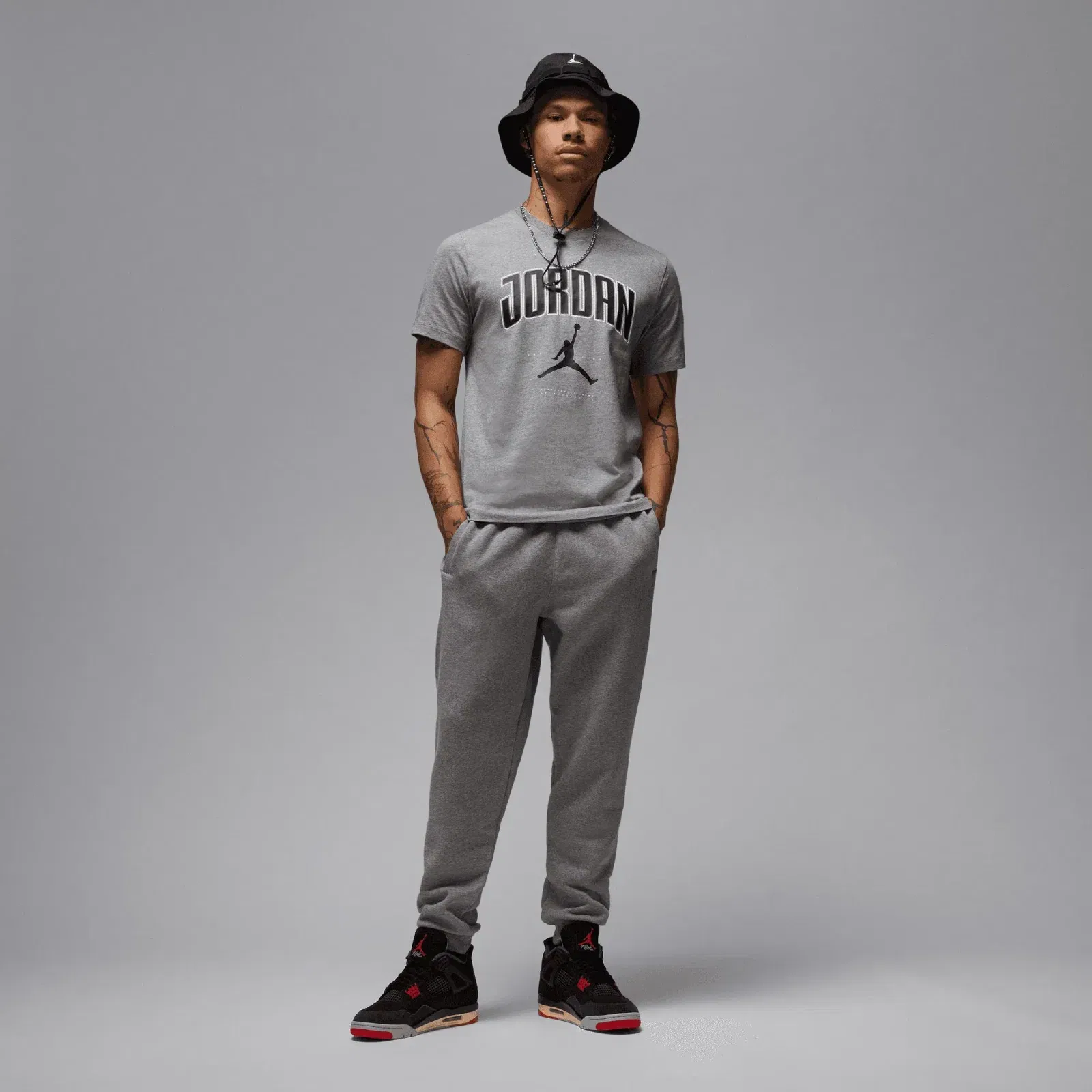 Jordan JORDAN T-SHIRT { CARBON HEATHER/BLACK/BLACK