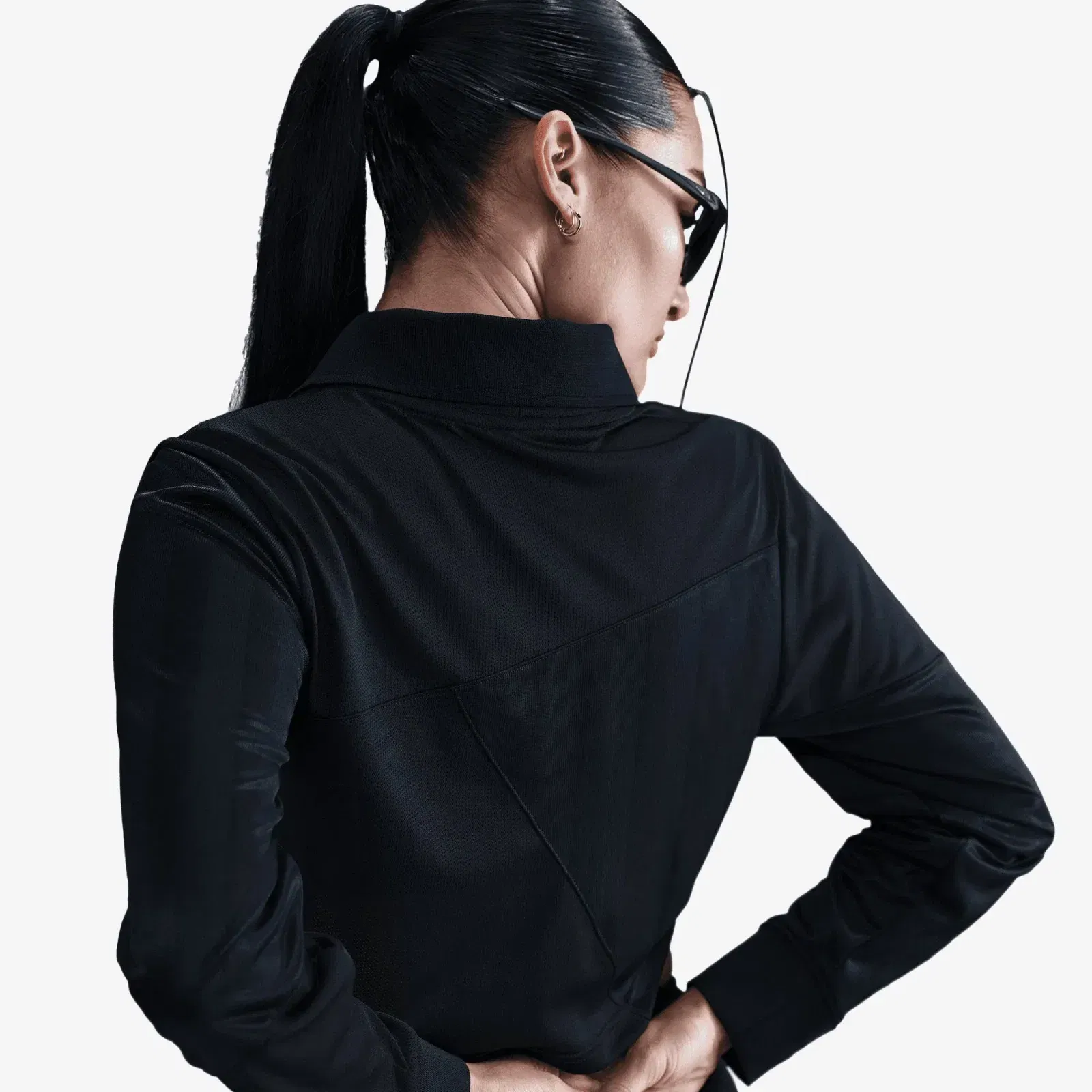 NIKE SPORTSWEAR LONG-SLEEVE CROPPED JERSEY { BLACK/BLACK/SAIL