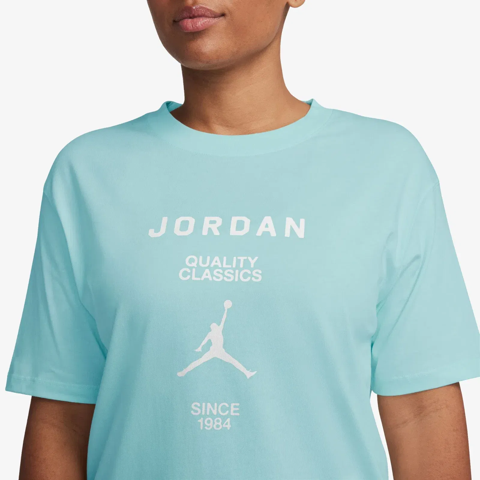 JORDAN GIRLFRIEND T-SHIRT { LIGHT DEW/WHITE