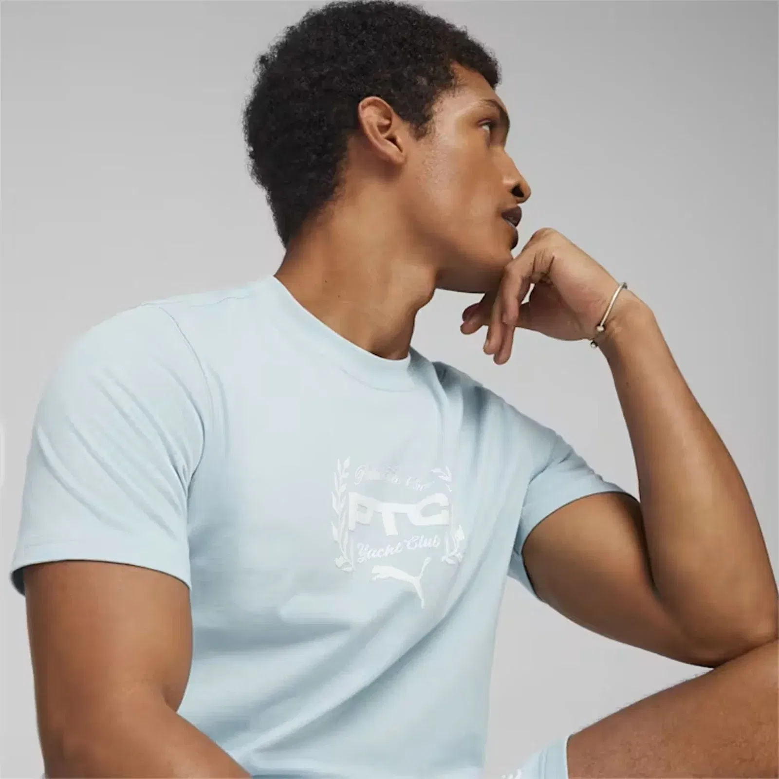 Puma X PALM TREE CREW GRAPHIC T-SHIRT { BLUE