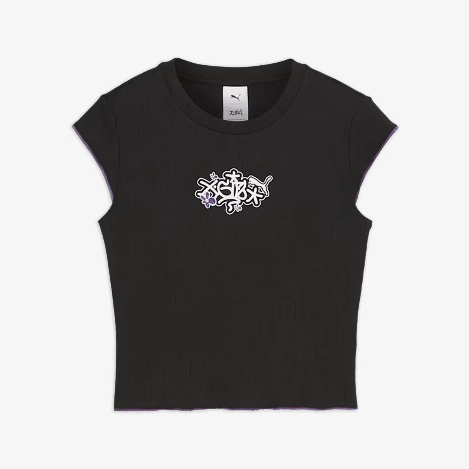 Puma x X-GIRL RIBBED SLIM FIT TEE { BLACK