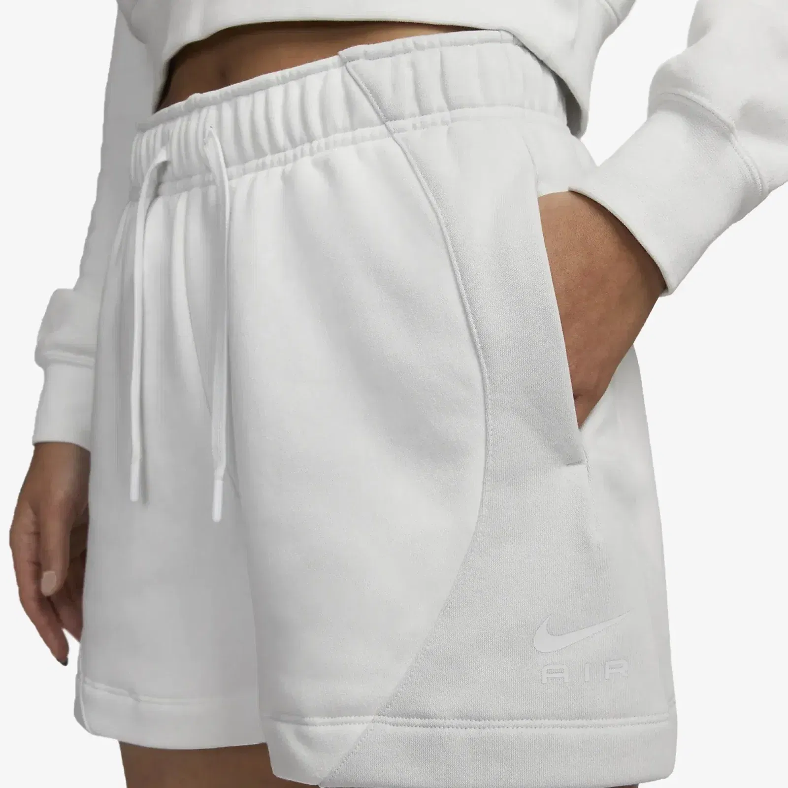 Nike MID-RISE FLEECE SHORTS { SUMMIT WHITE/PHOTON DUST/SUMMIT WHITE