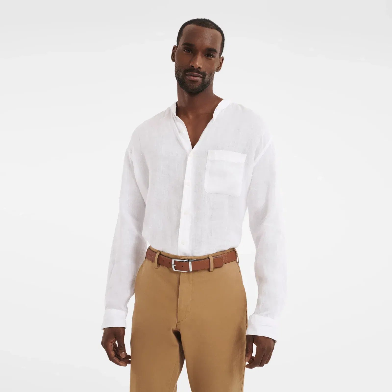 Longchamp Le Foulonné Men's belt Navy/Caramel