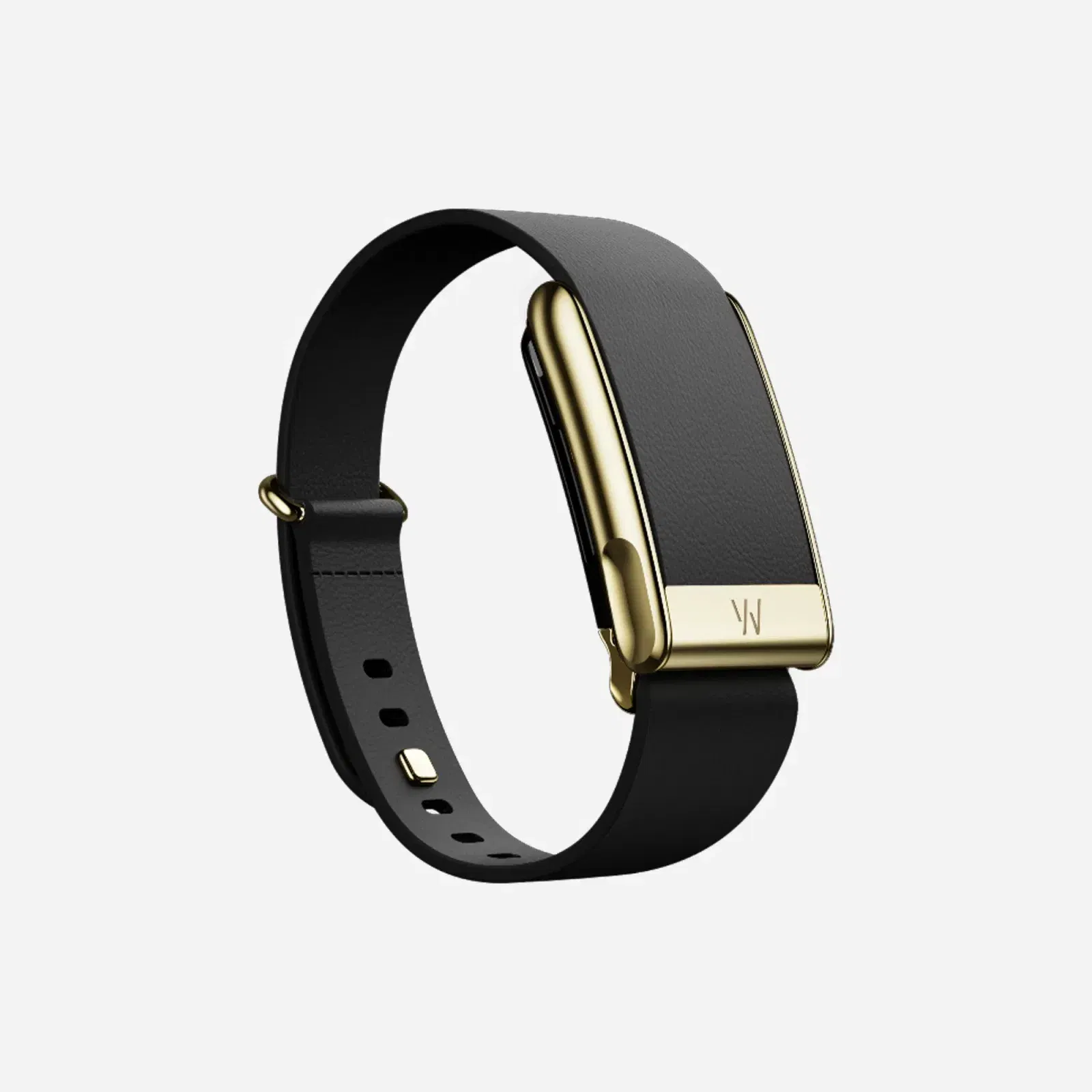 Whoop MG LeatherLuxe Tapered Band Black with Gold (Strap Only)