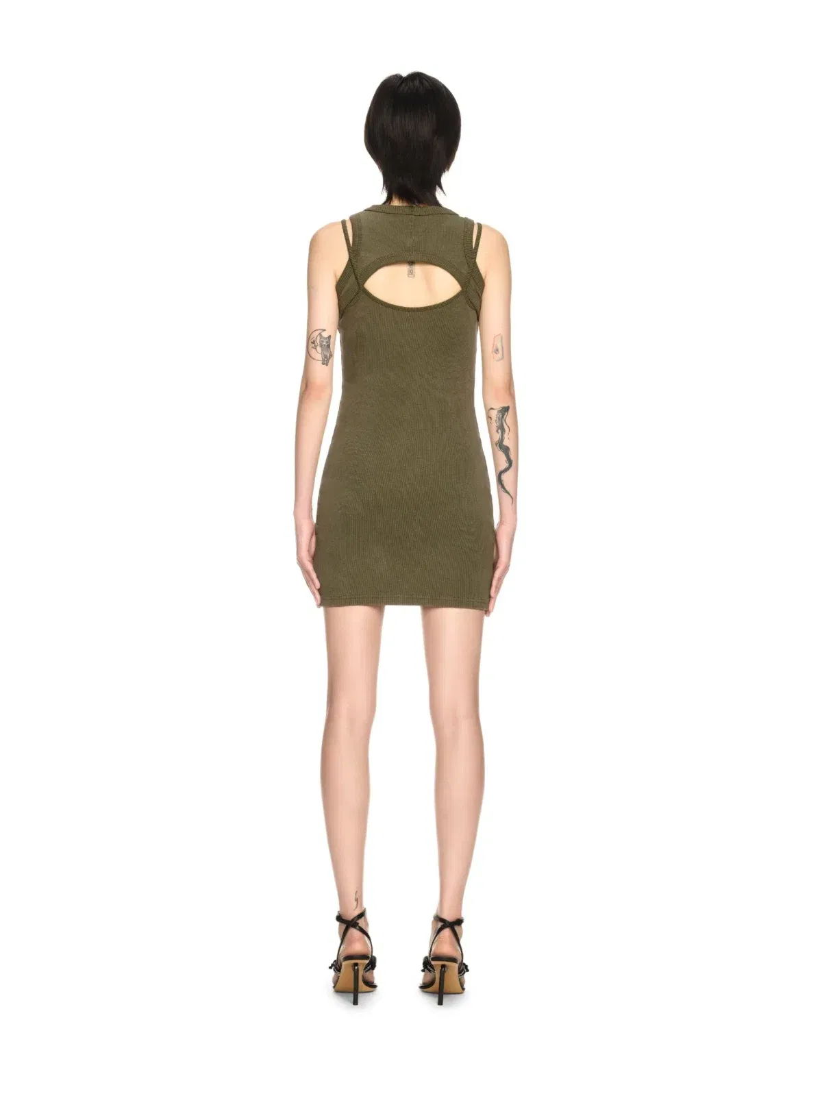 Off-White Off Stamp Rib Cut Out Dress