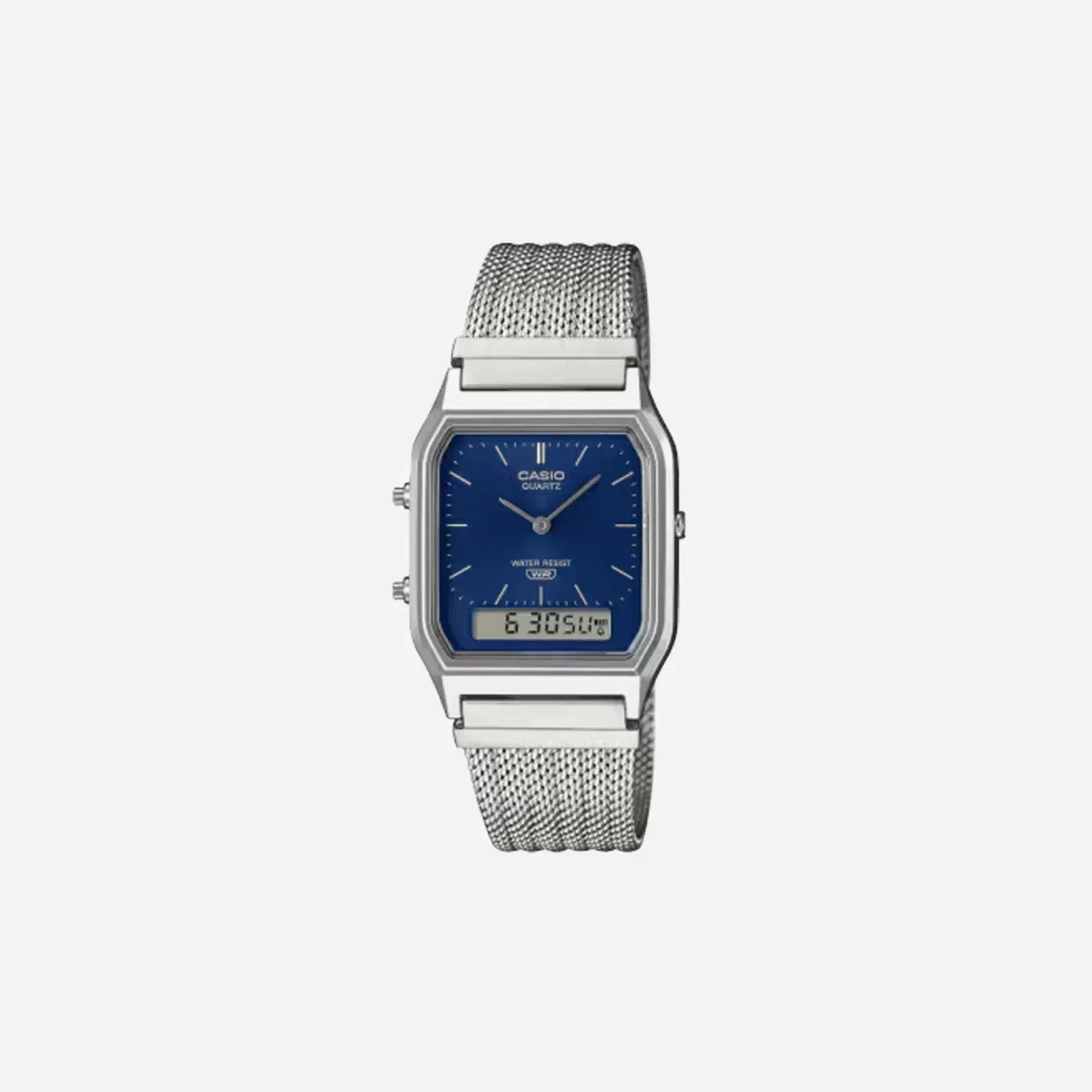 Casio Vintage AQ-230EM-2ADF Analog-Digital Mesh Blue Watch