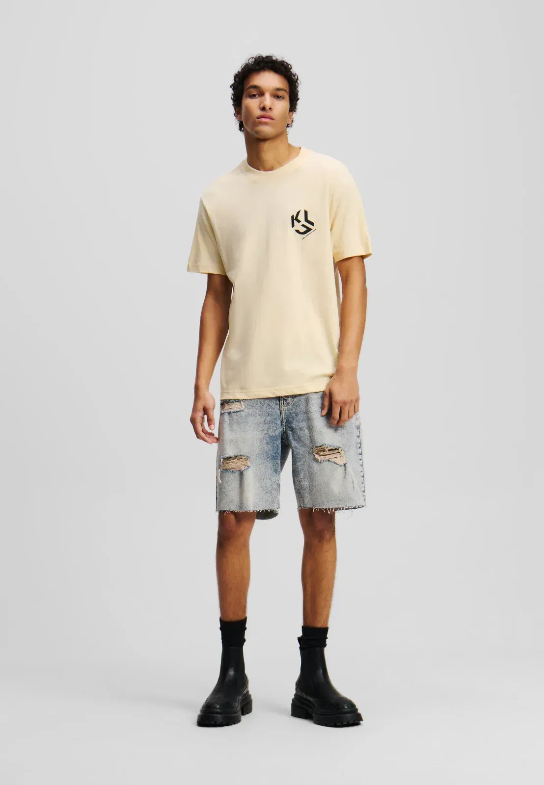 Karl Lagerfeld Jeans MONOGRAM SHORT SLEEVED Print T-shirt Wood Ash