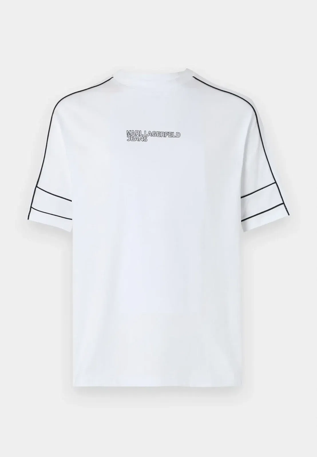 Karl Lagerfeld Jeans RELAXED PIPING TEE - Print T-shirt - white