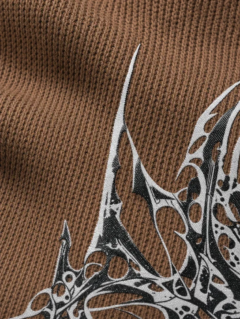 Obsidian Web Mocha Brown Waffle T-shirt