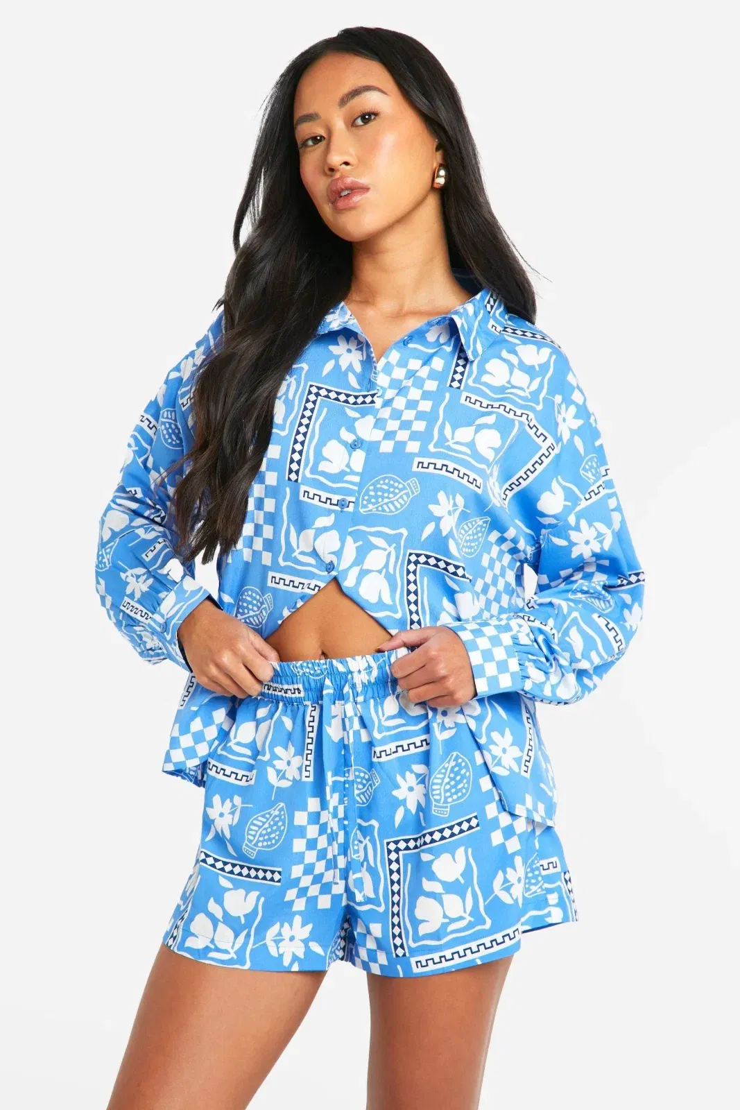 Printed Elasticated Waist Shorts