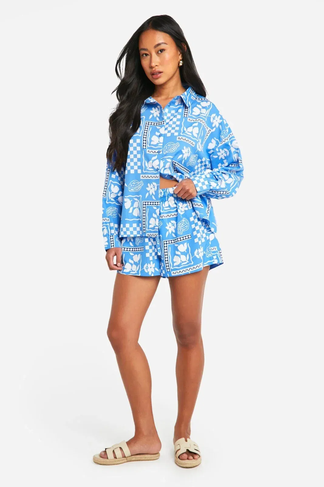 Printed Elasticated Waist Shorts