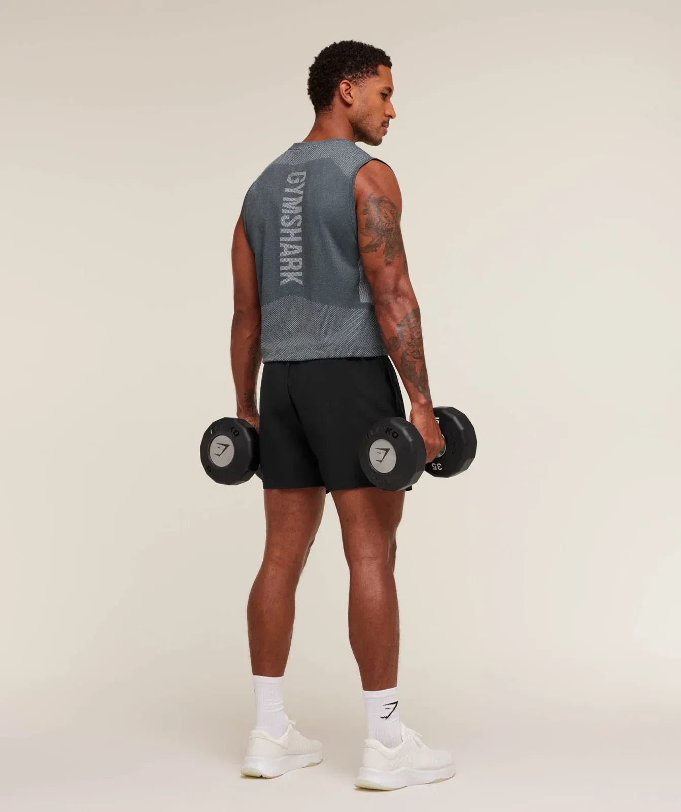 Gymshark Lightweight Seamless Tank - Iron Blue/Dark Grey