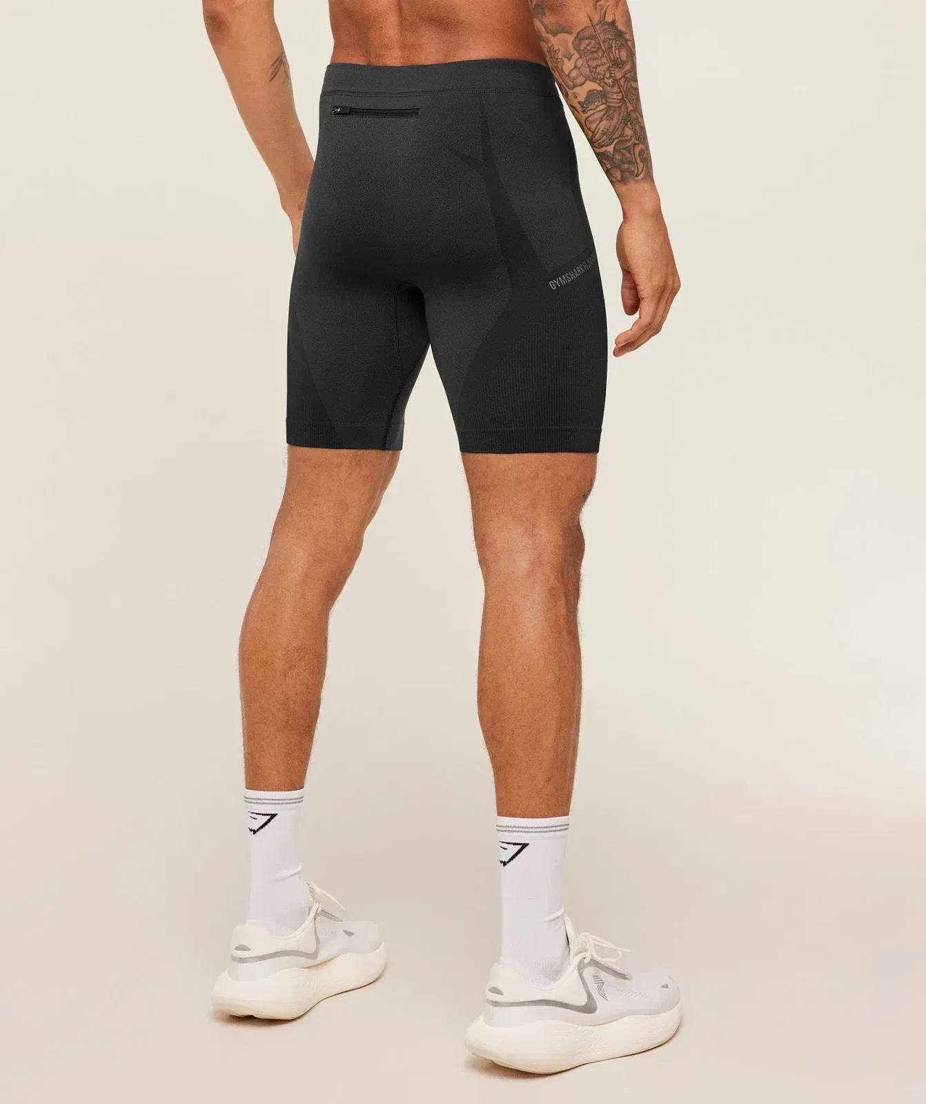 Gymshark Seamless Running Half Tight - Black/Onyx Grey