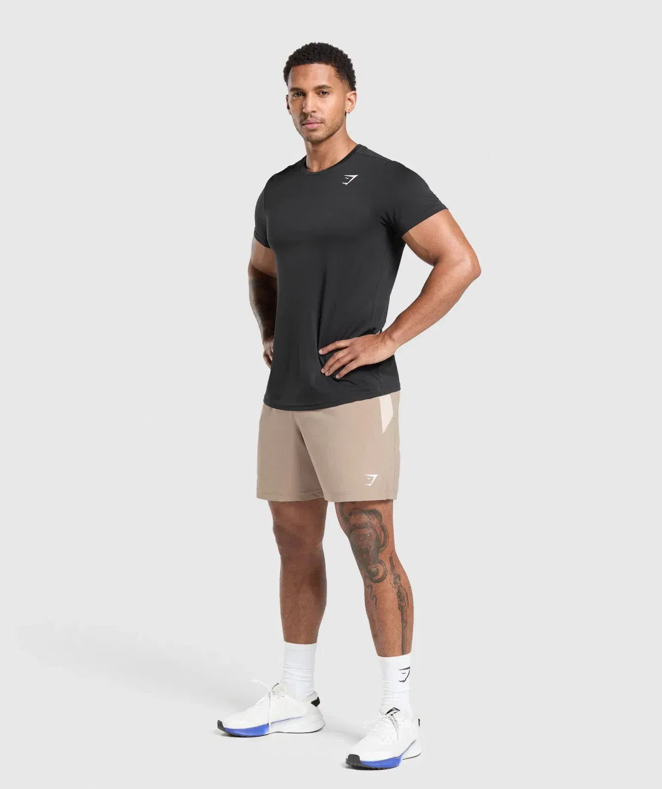 Gymshark Sport Panel 7" Shorts - Cement Brown/Pebble Grey