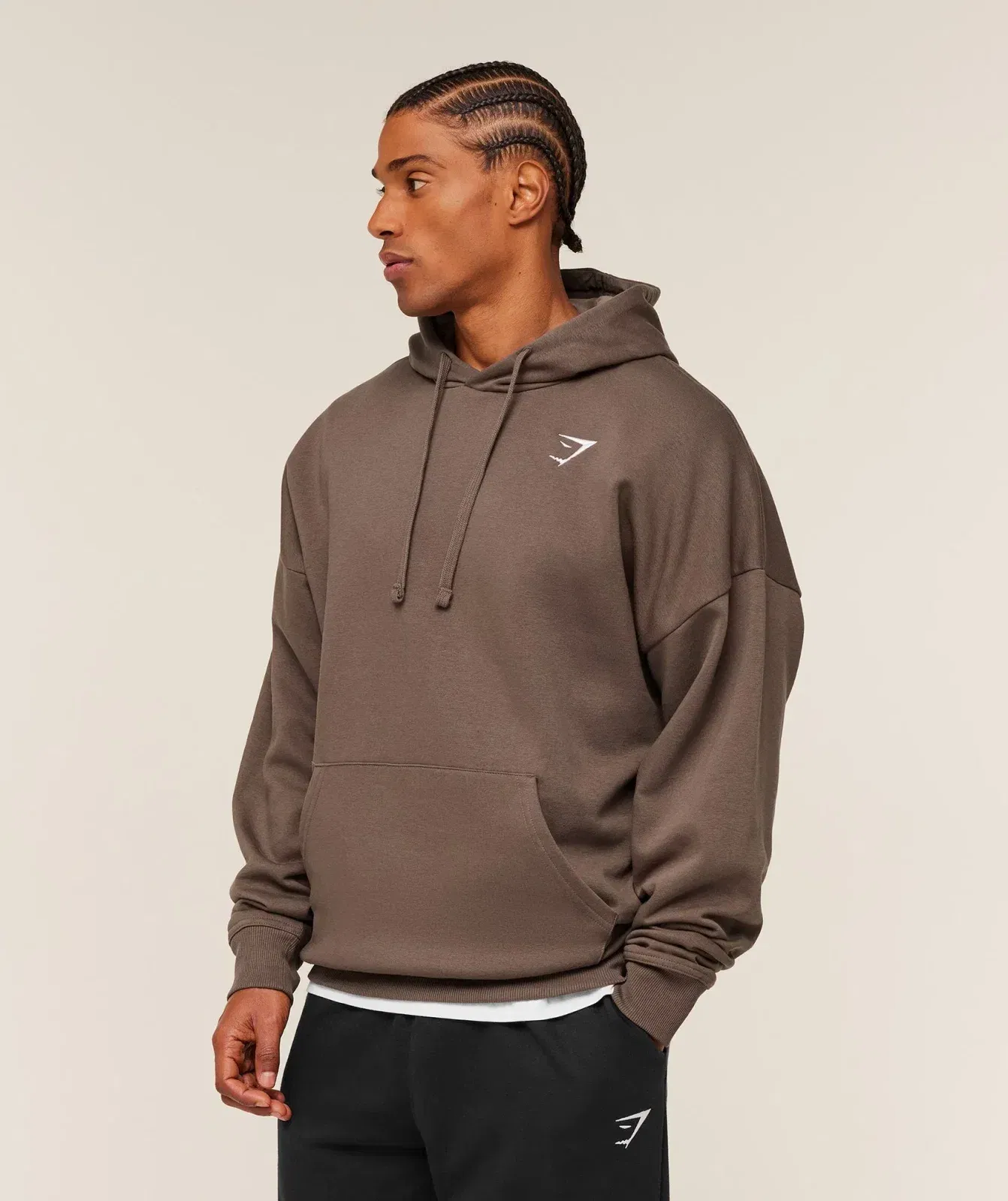 Gymshark Crest Oversized Hoodie - Soft Brown