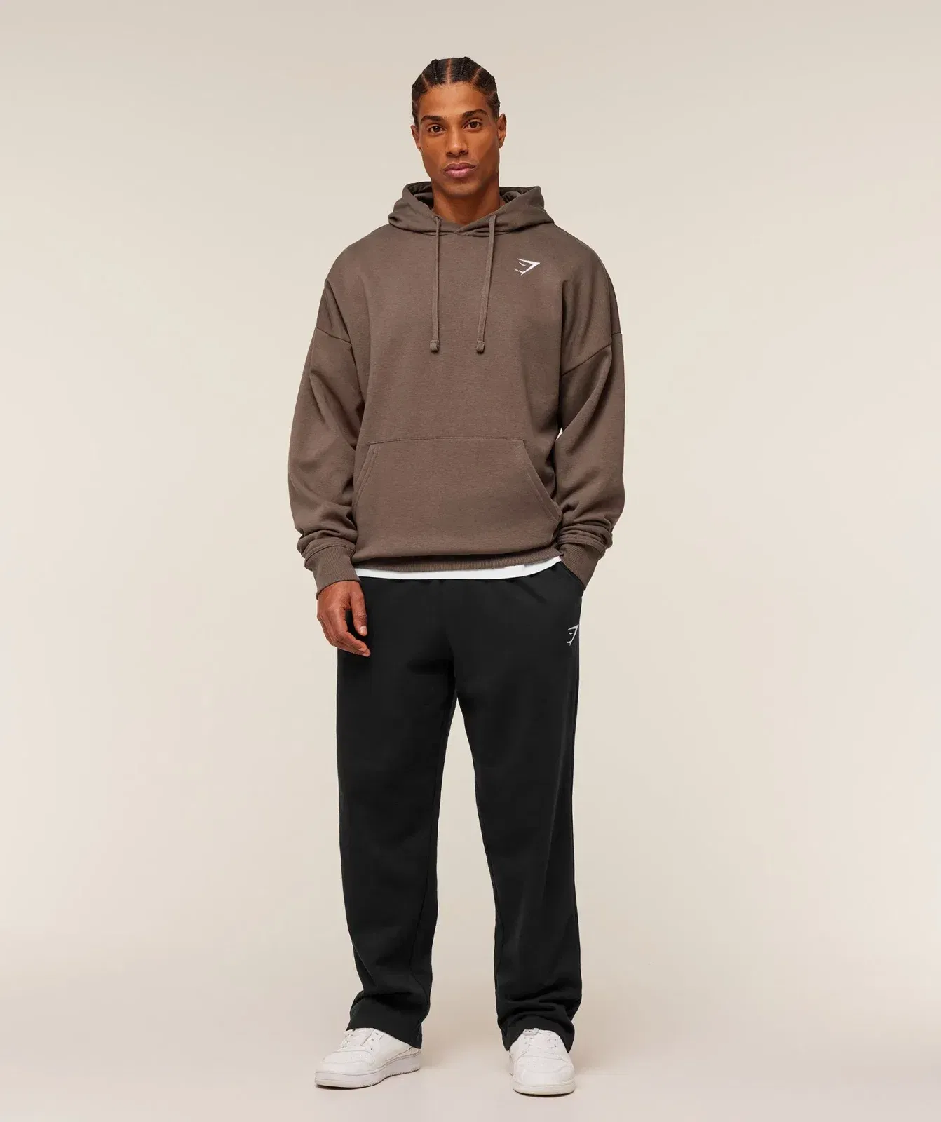 Gymshark Crest Oversized Hoodie - Soft Brown
