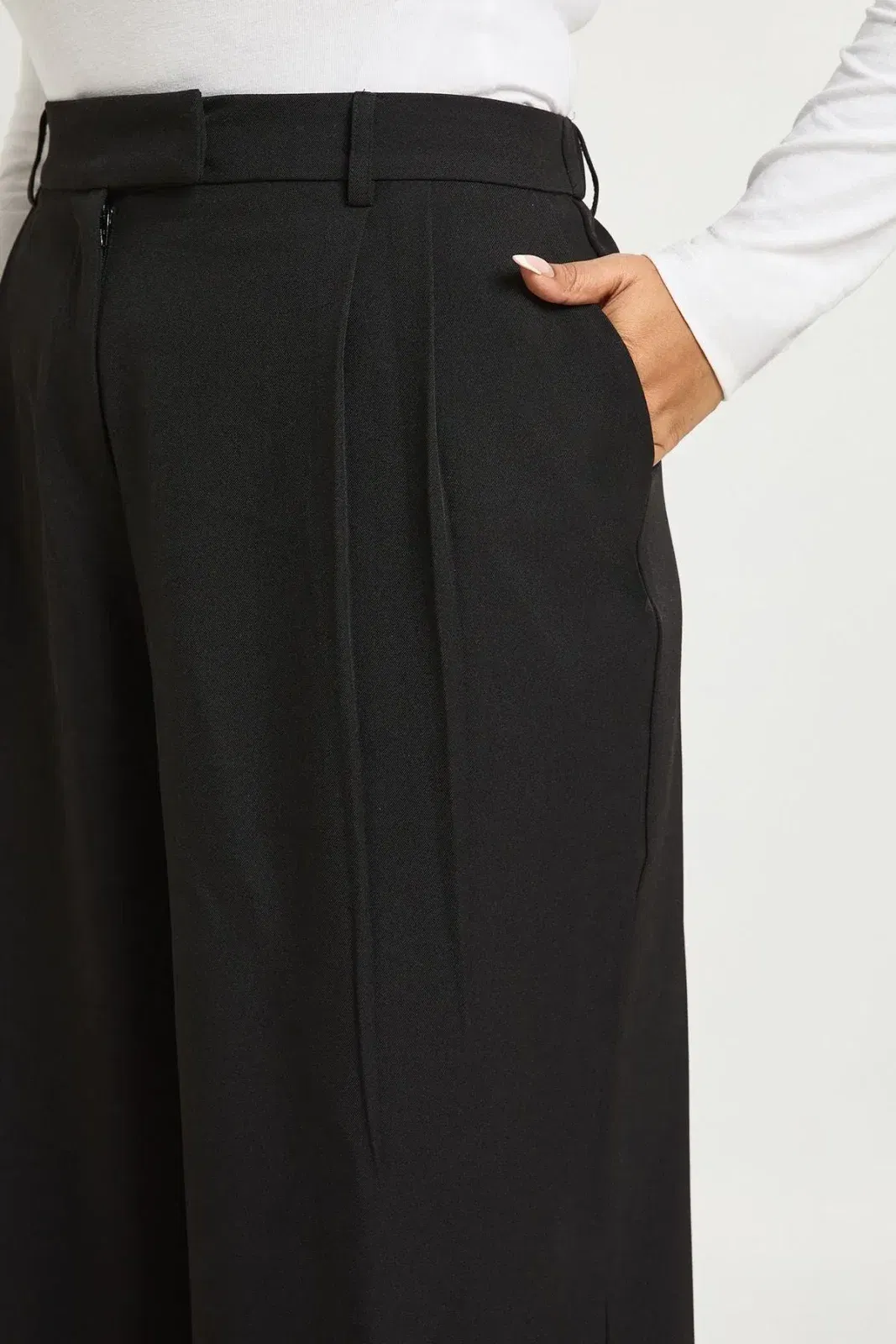 Plus Boohoo Basics Tailored Wide Leg Trouser