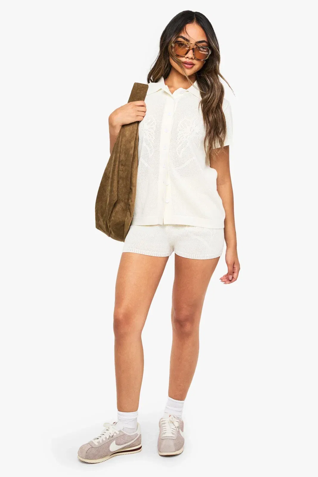 Floral Knitted Crochet Short