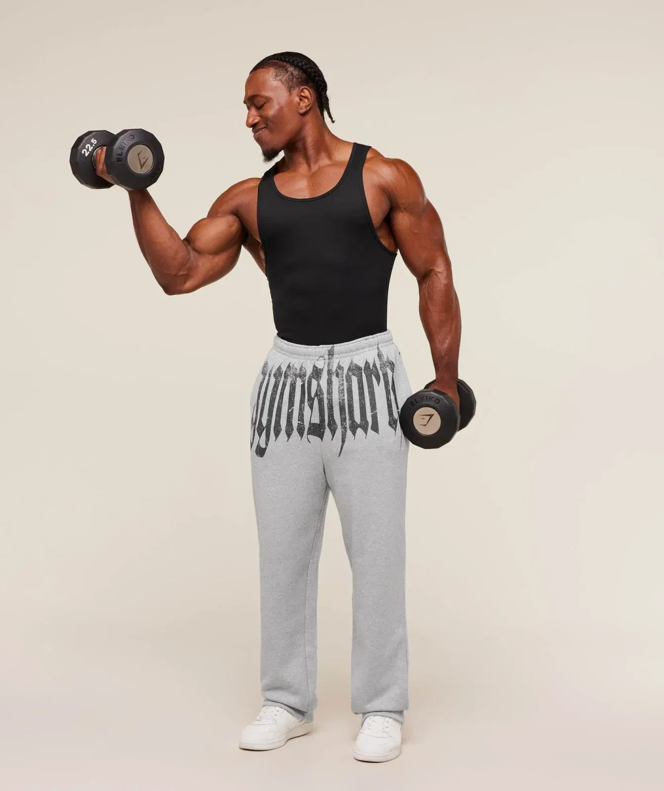 Gymshark Fade Graphic Straight Leg Jogger - Light Grey Core Marl
