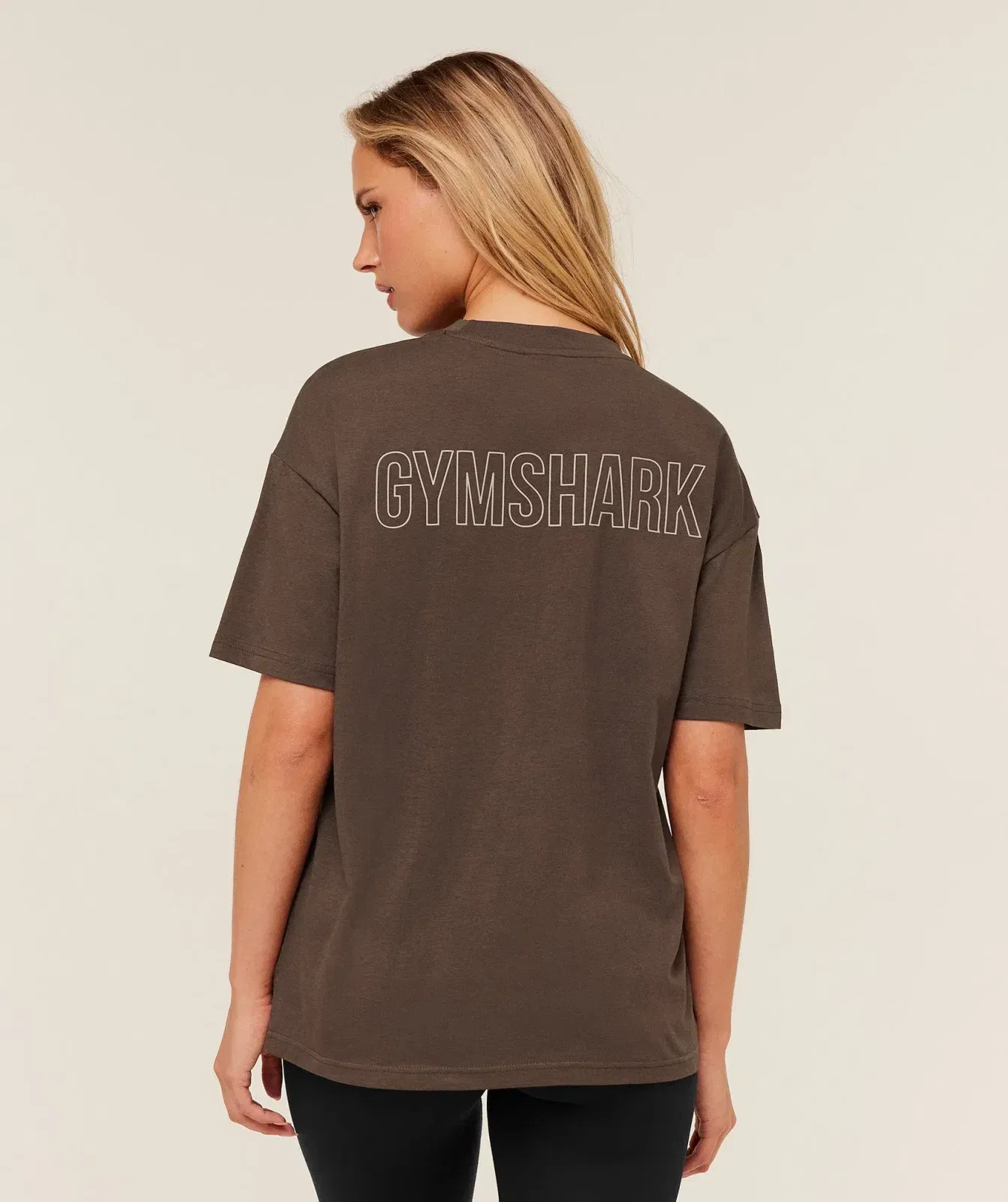 Gymshark Trace Graphic Oversized T-Shirt - Archive Brown