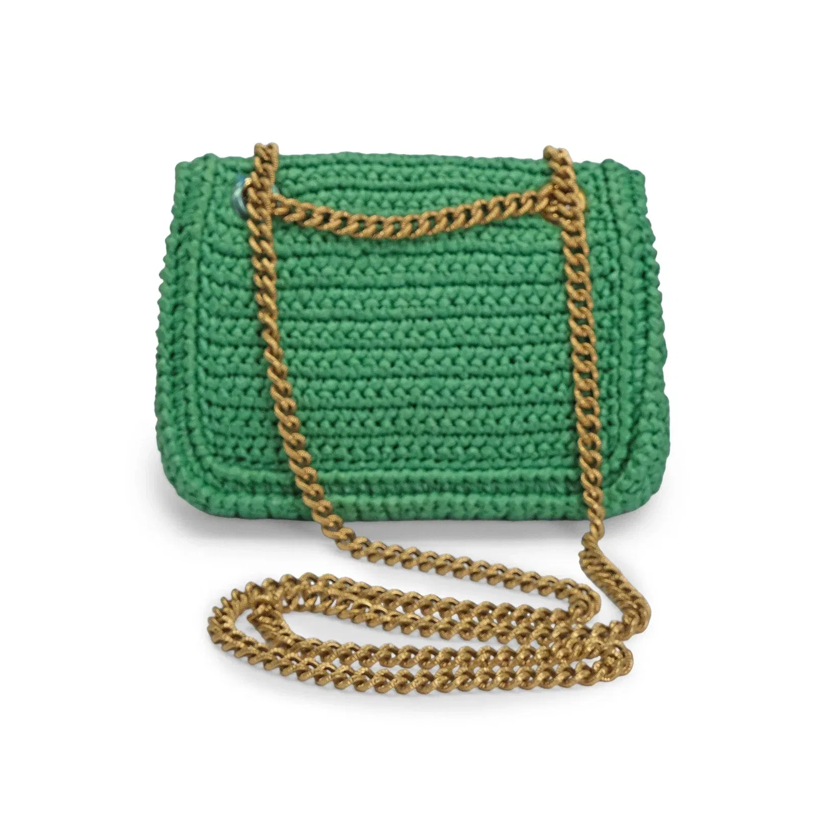 Dolce & Gabbana Green Raffia Crochet Bag