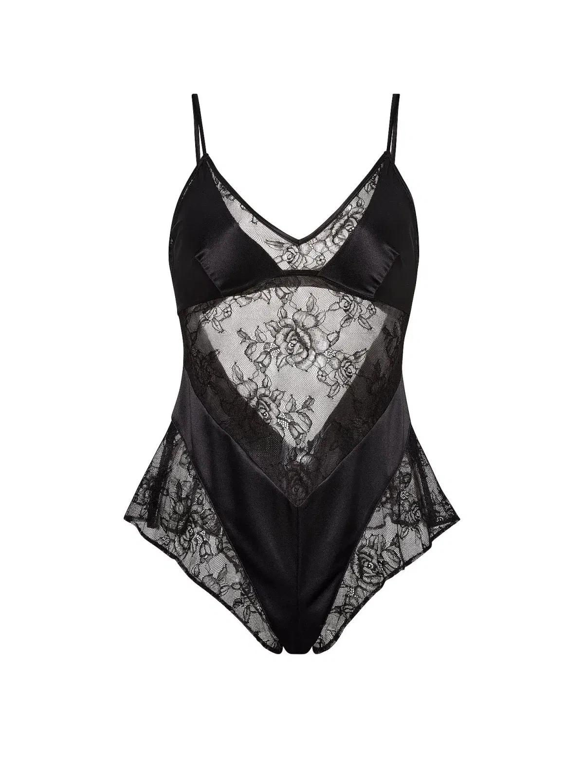 Satin & Rose Lace Flutter Romper