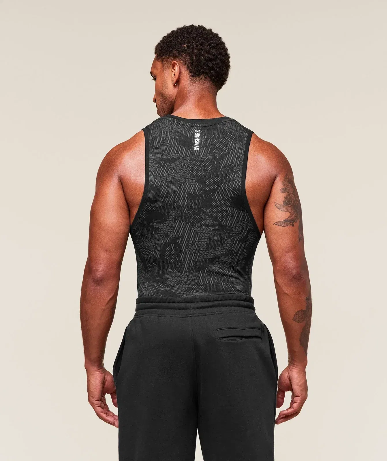 Gymshark Geo Seamless Tank - Black/Charcoal Grey