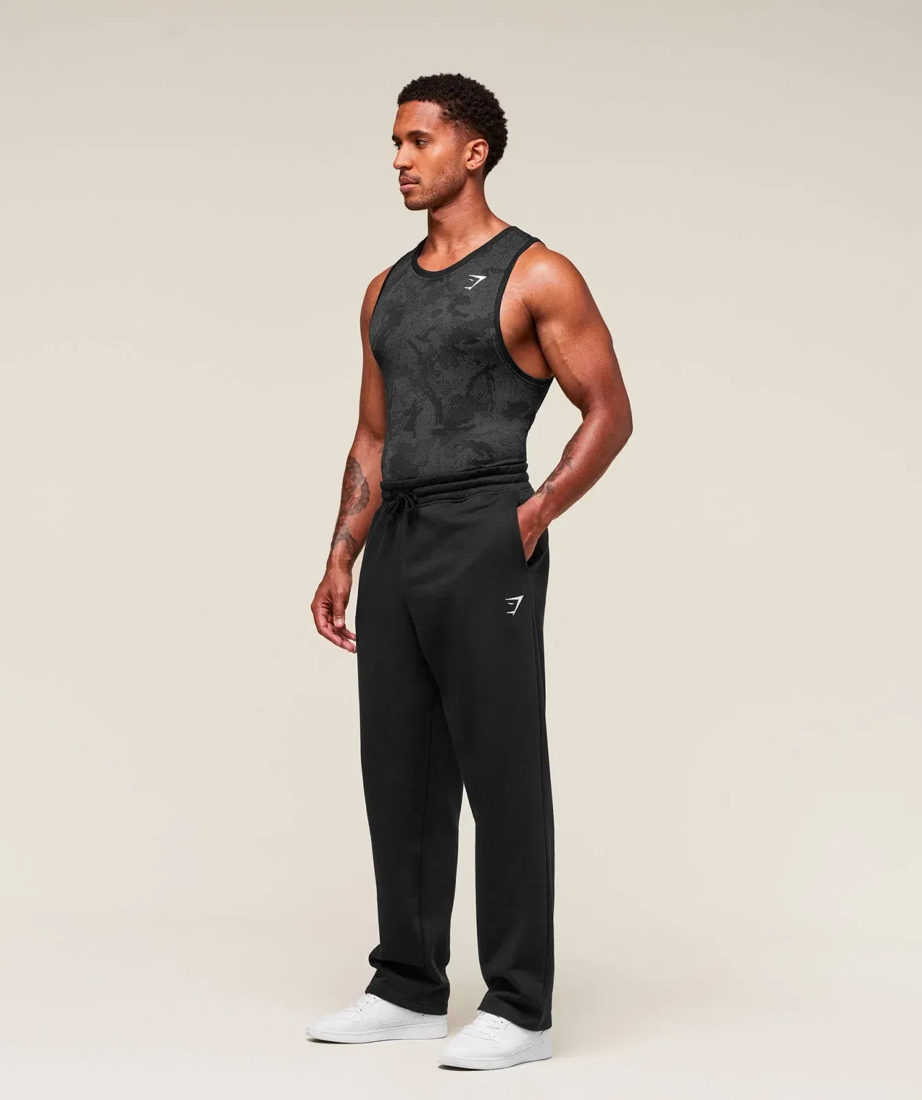Gymshark Geo Seamless Tank - Black/Charcoal Grey