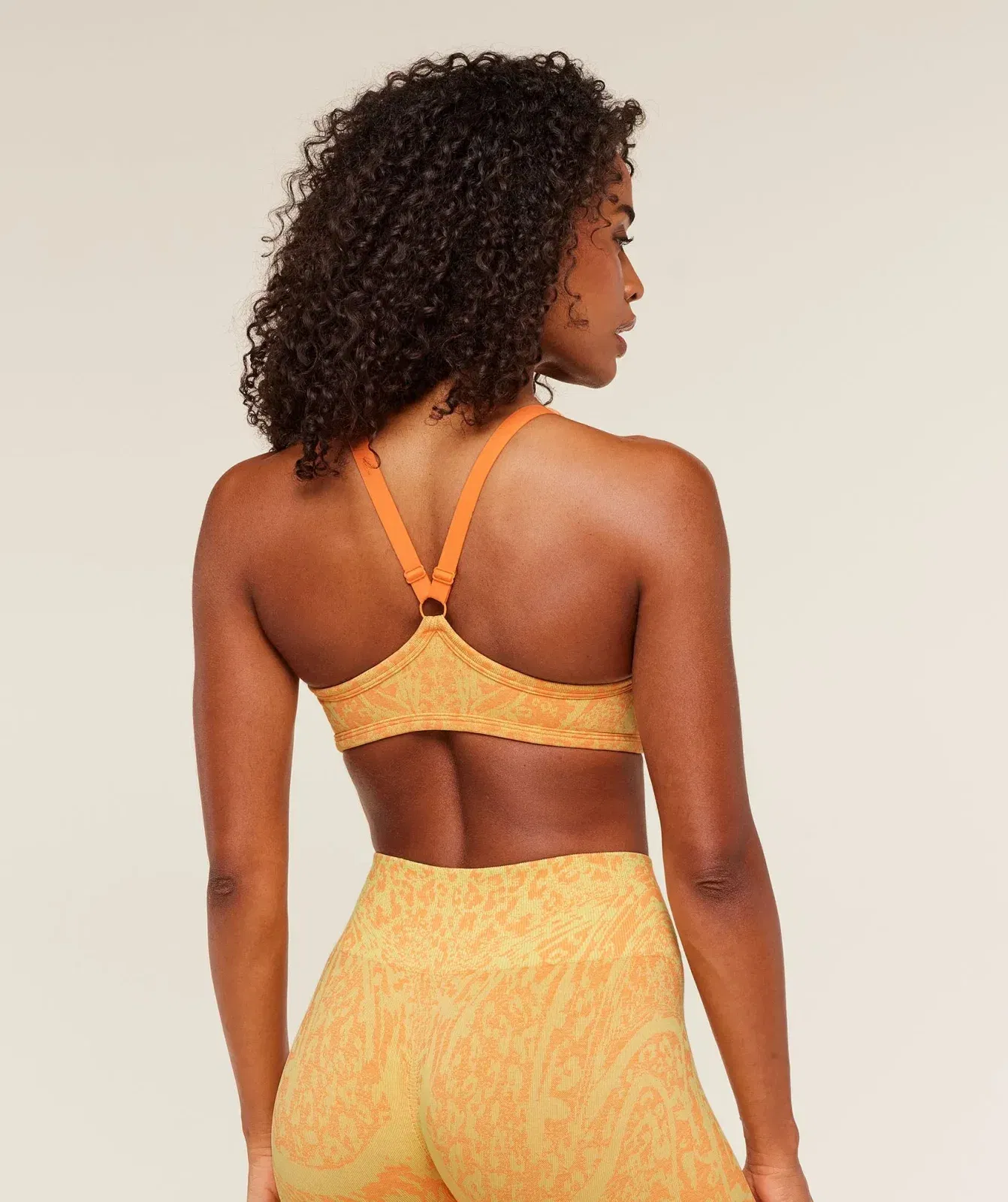 Gymshark Adapt Animal X Whitney Sports Bra - Sorbet Yellow /  Dayglow Peach