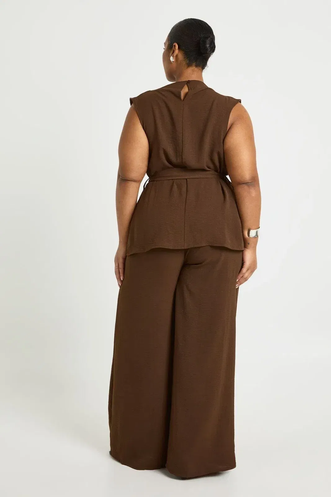 Plus Woven Cowl Belted Trouser Co-Ord