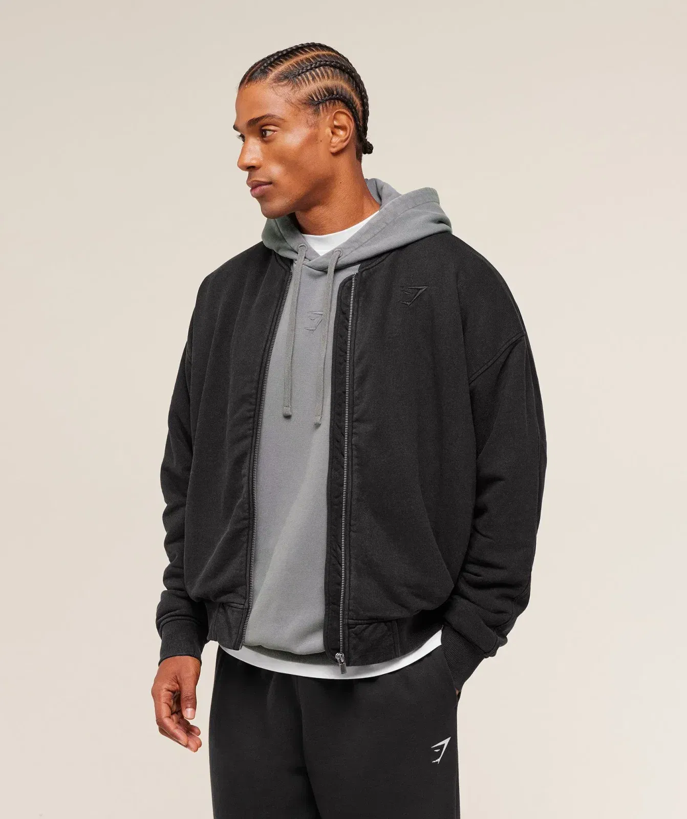 Gymshark Power Washed Jersey Track Jacket - GS Black