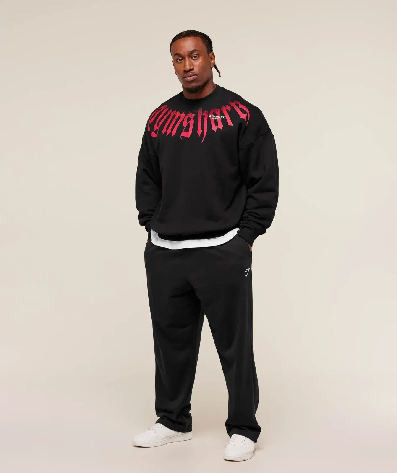 Gymshark Fade Graphic Crew - GS Black