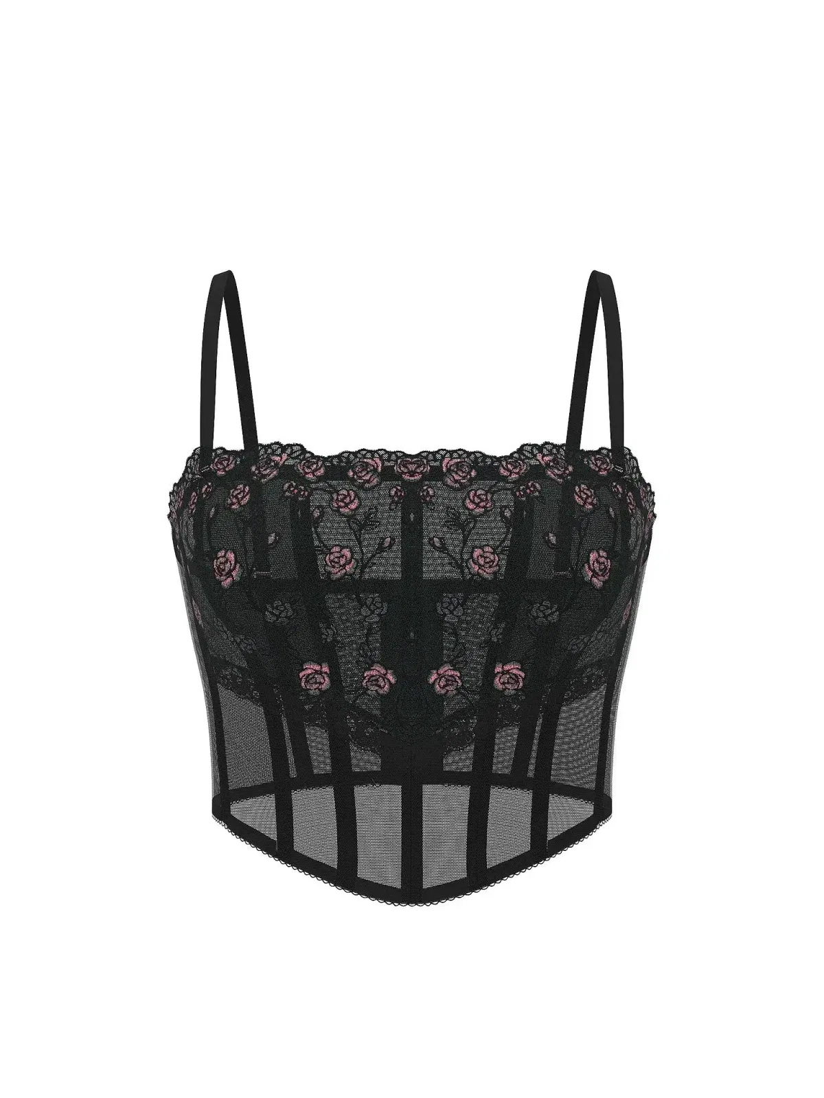 Tease Rose Embroidery Corset Top