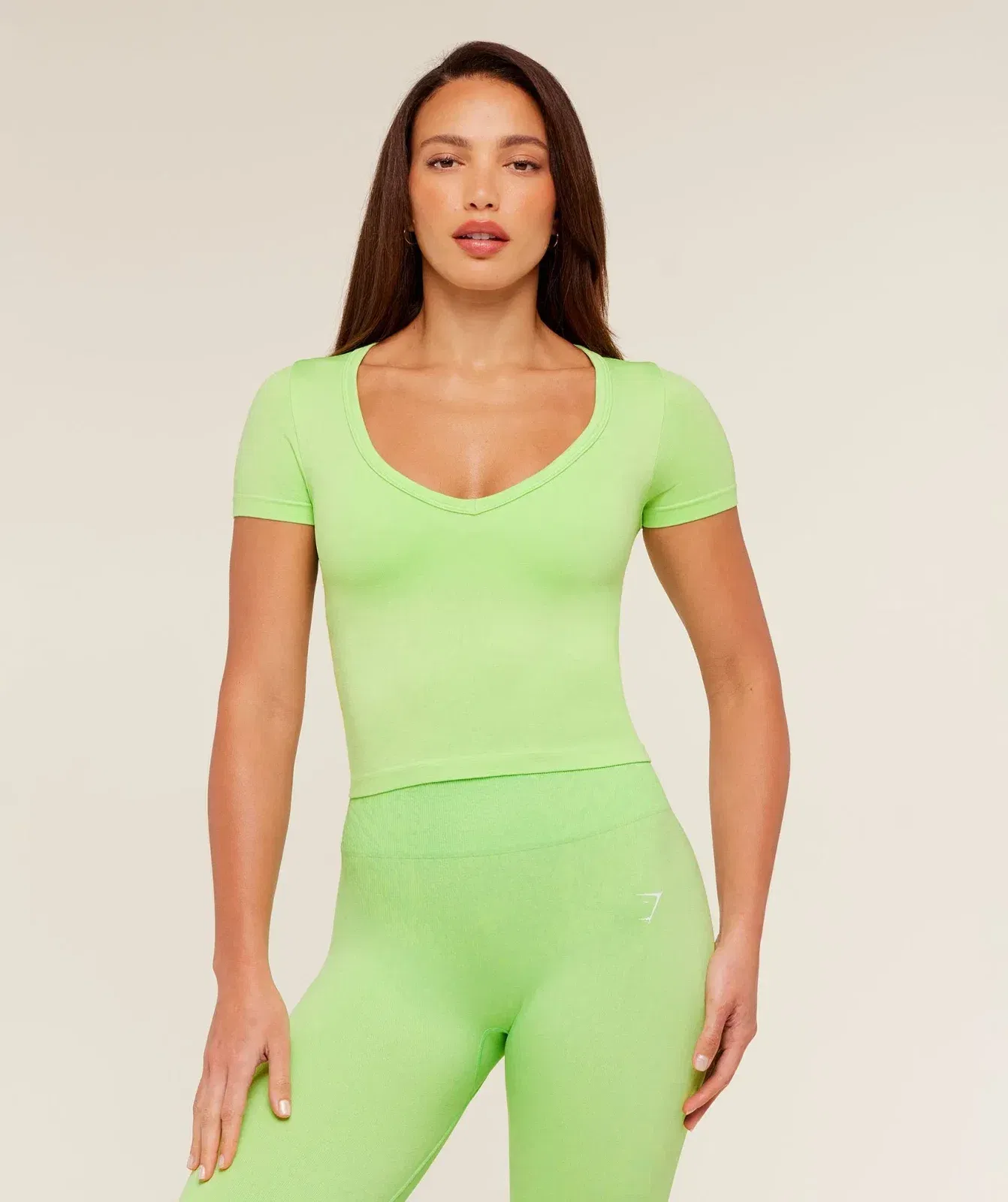 Gymshark Adapt Animal X Whitney Short Sleeve Top - Energy Gelato Green / Sorbet Yellow
