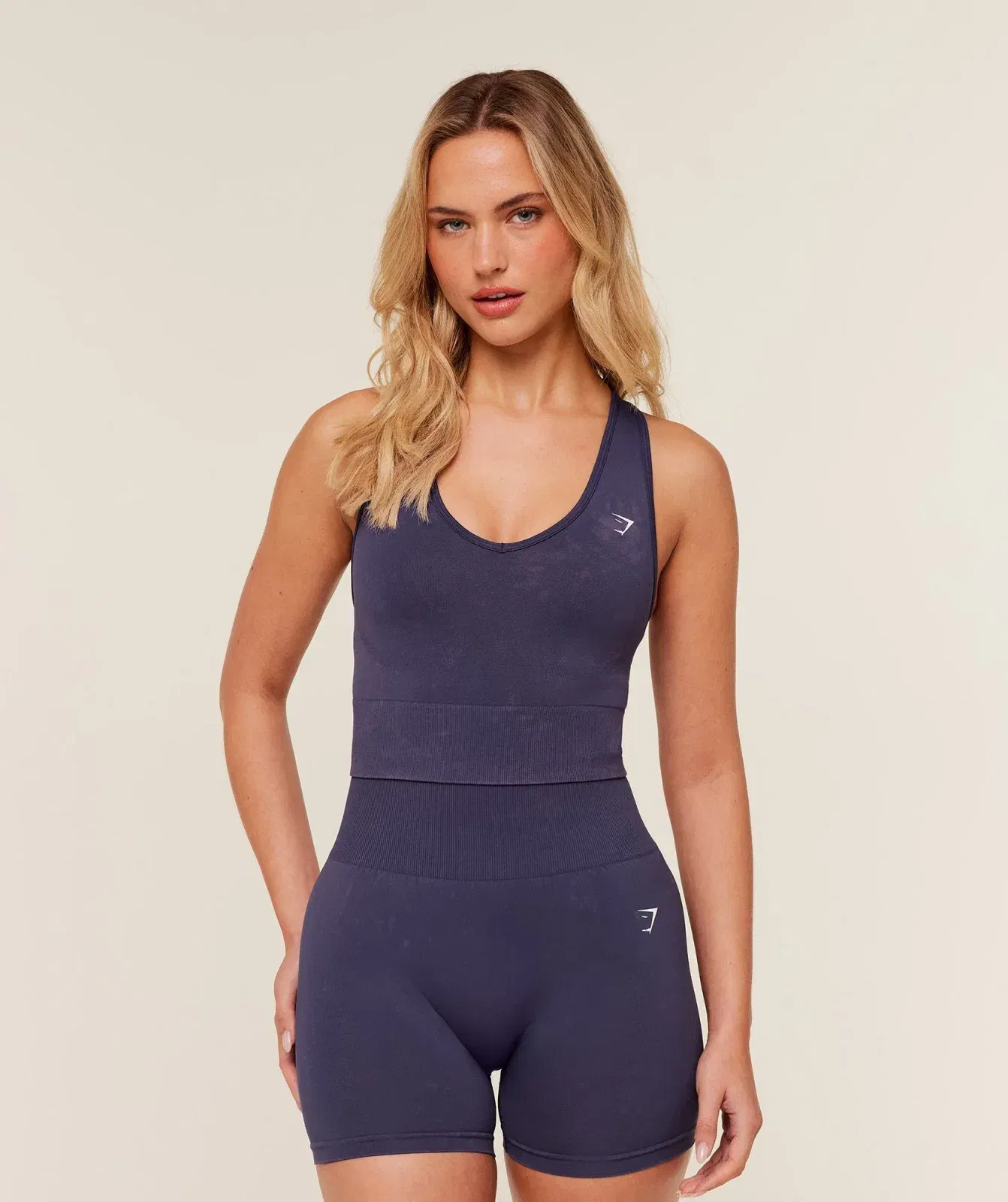 Gymshark Washed Crop Tank - GS Midnight Purple/WASH