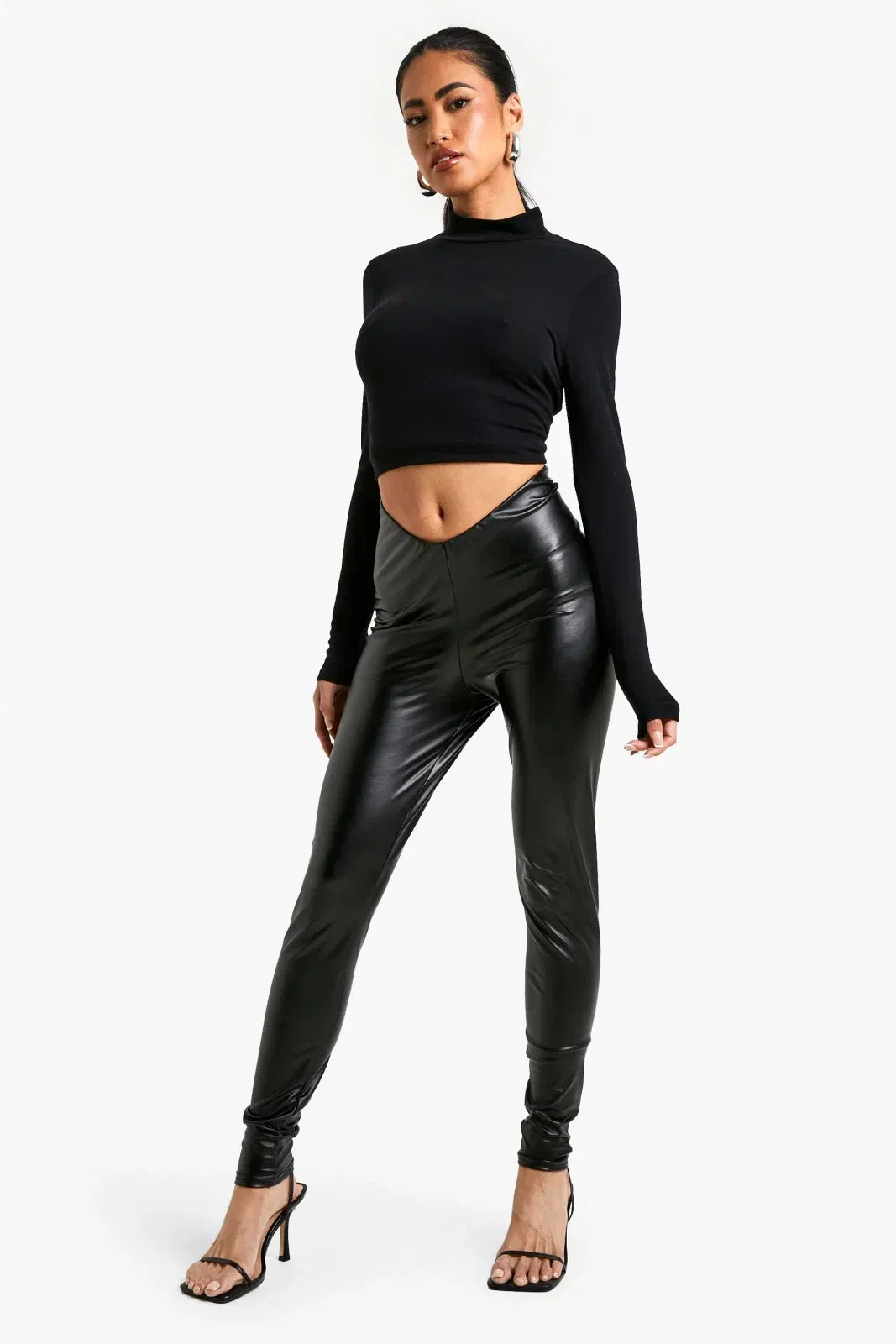 PU Ruched Bum Legging