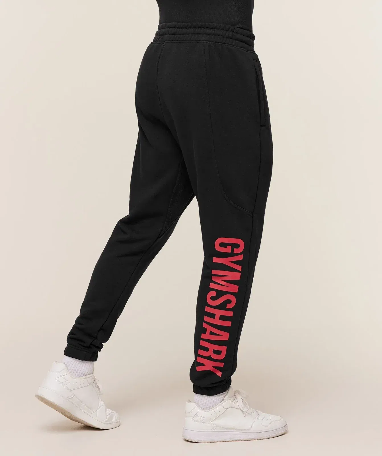 Gymshark Power Wordmark Joggers - Black/Conditioning Red