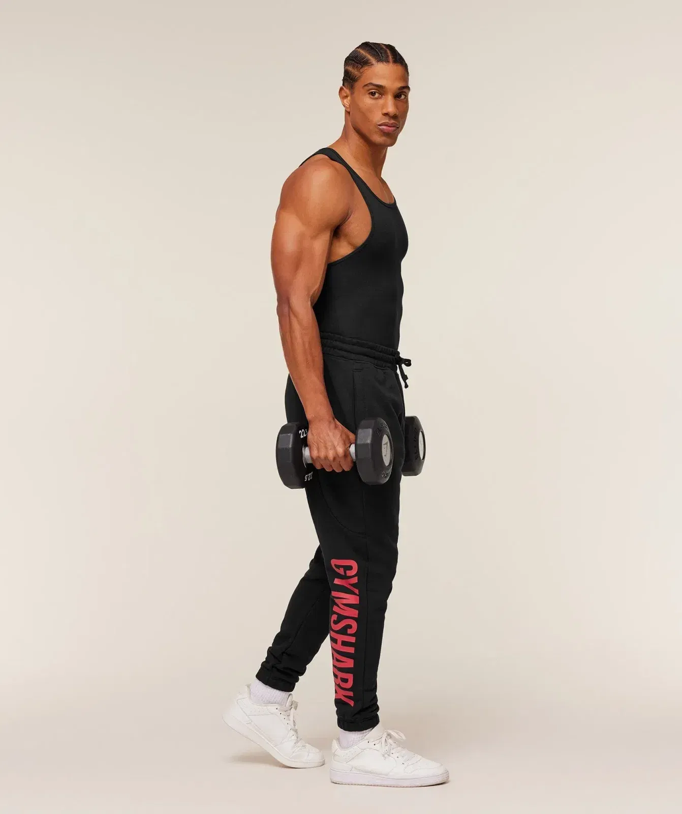 Gymshark Power Wordmark Joggers - Black/Conditioning Red